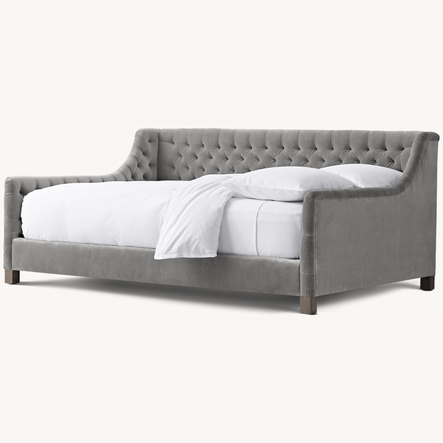 Restoration Hardware Devyn Tufted Daybed - Oak - image-0
