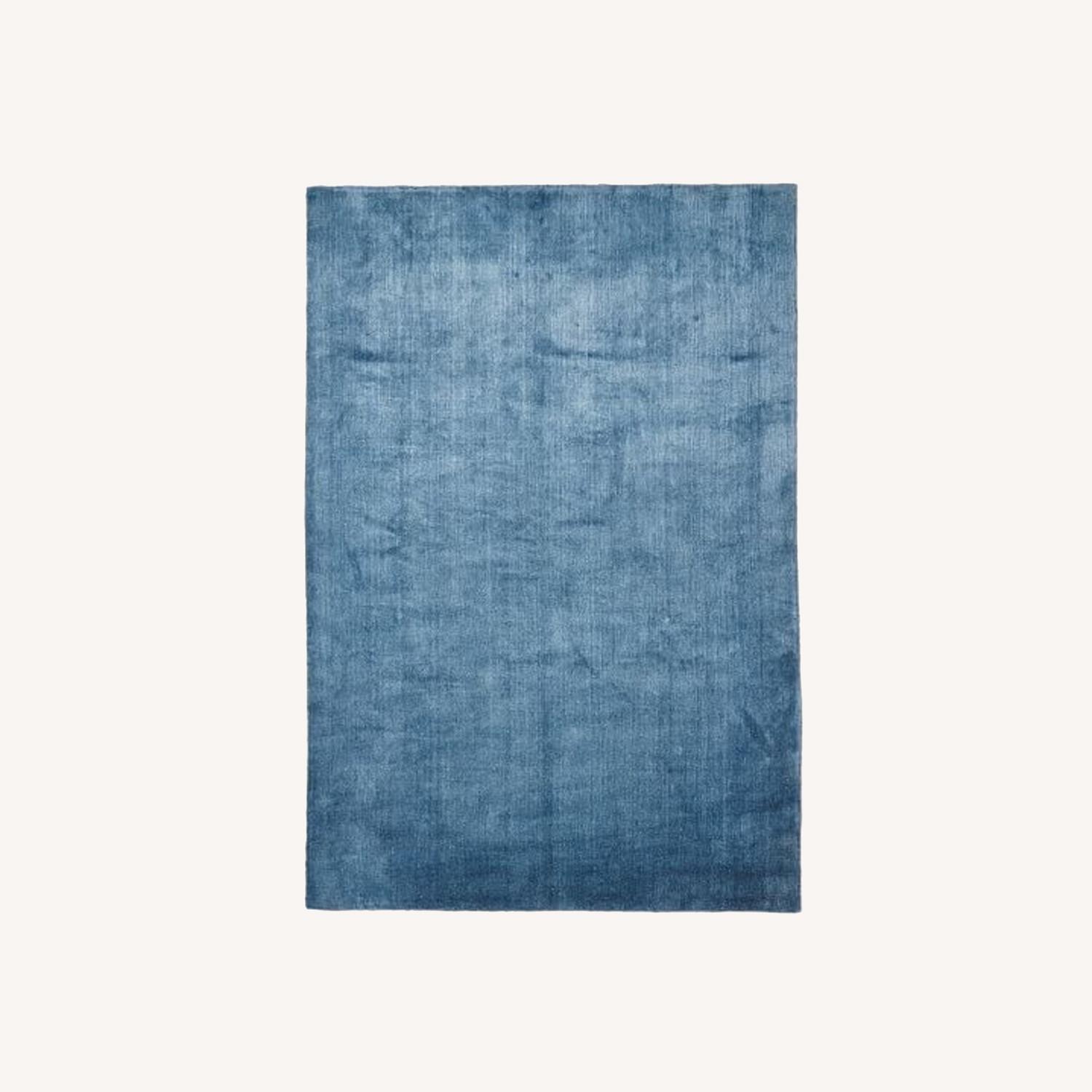 West Elm Hand-loomed Shine Rug 5X8 Blue Lagoon - image-0