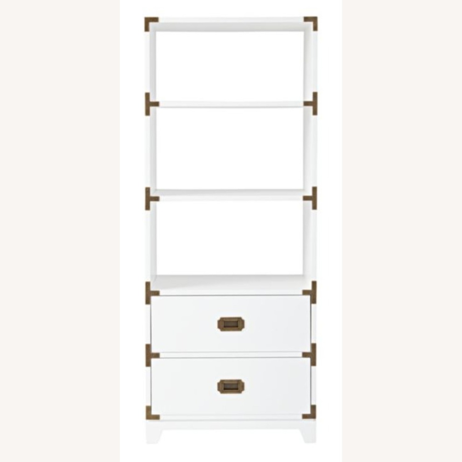 Campaign Style Bookshelf with Drawers - image-1