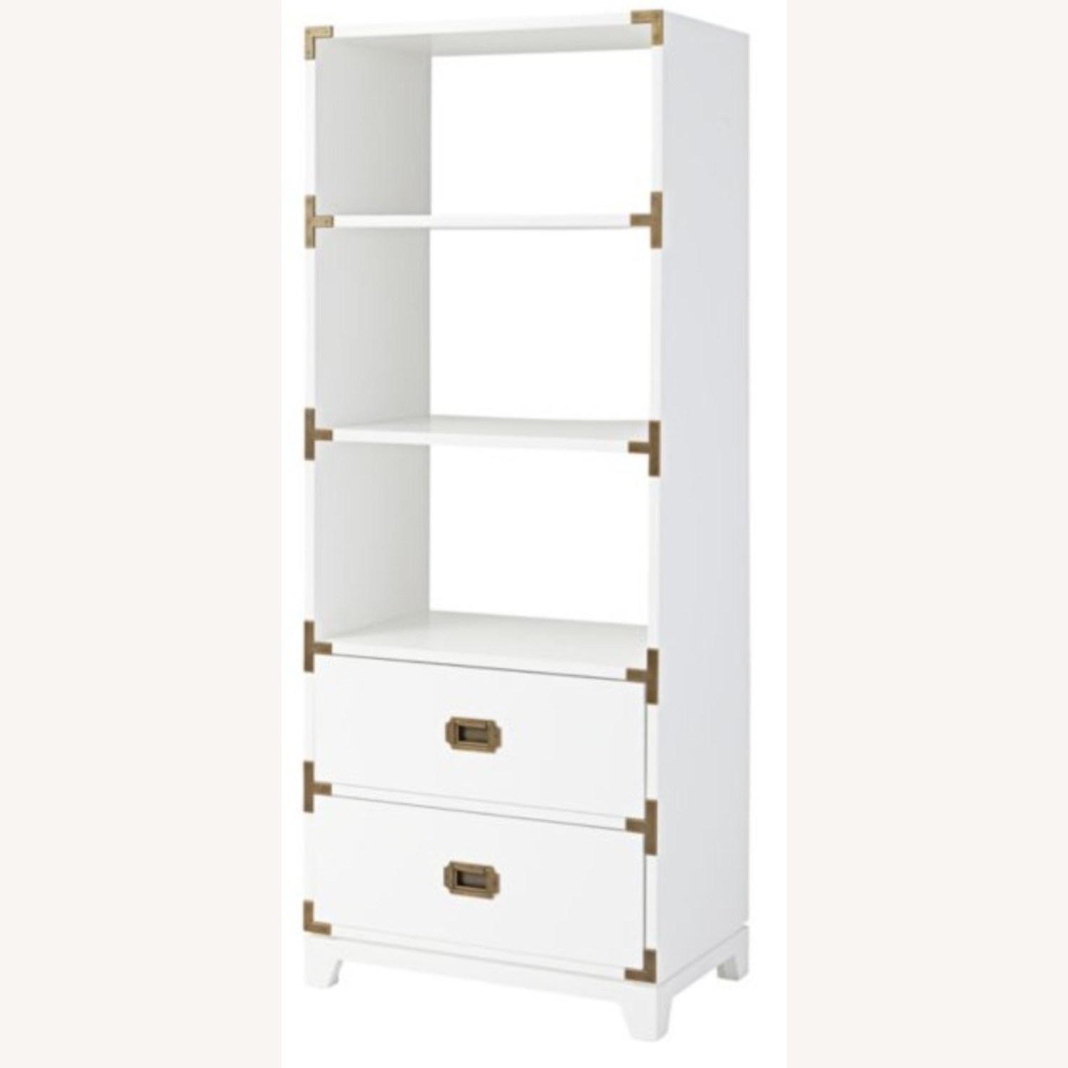 Campaign Style Bookshelf with Drawers - image-2