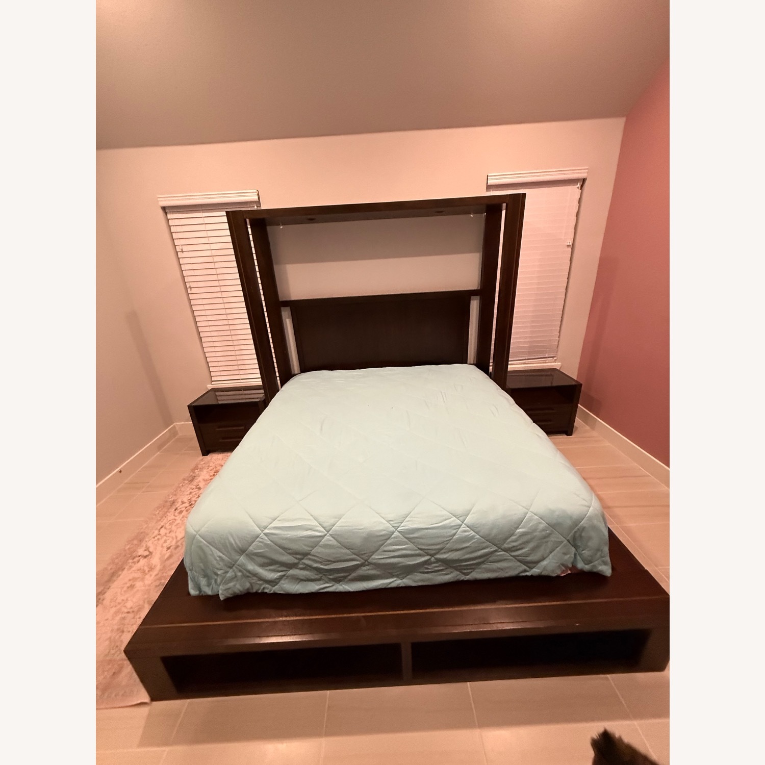 Solid Wood King Bed with Reading Lights - image-4