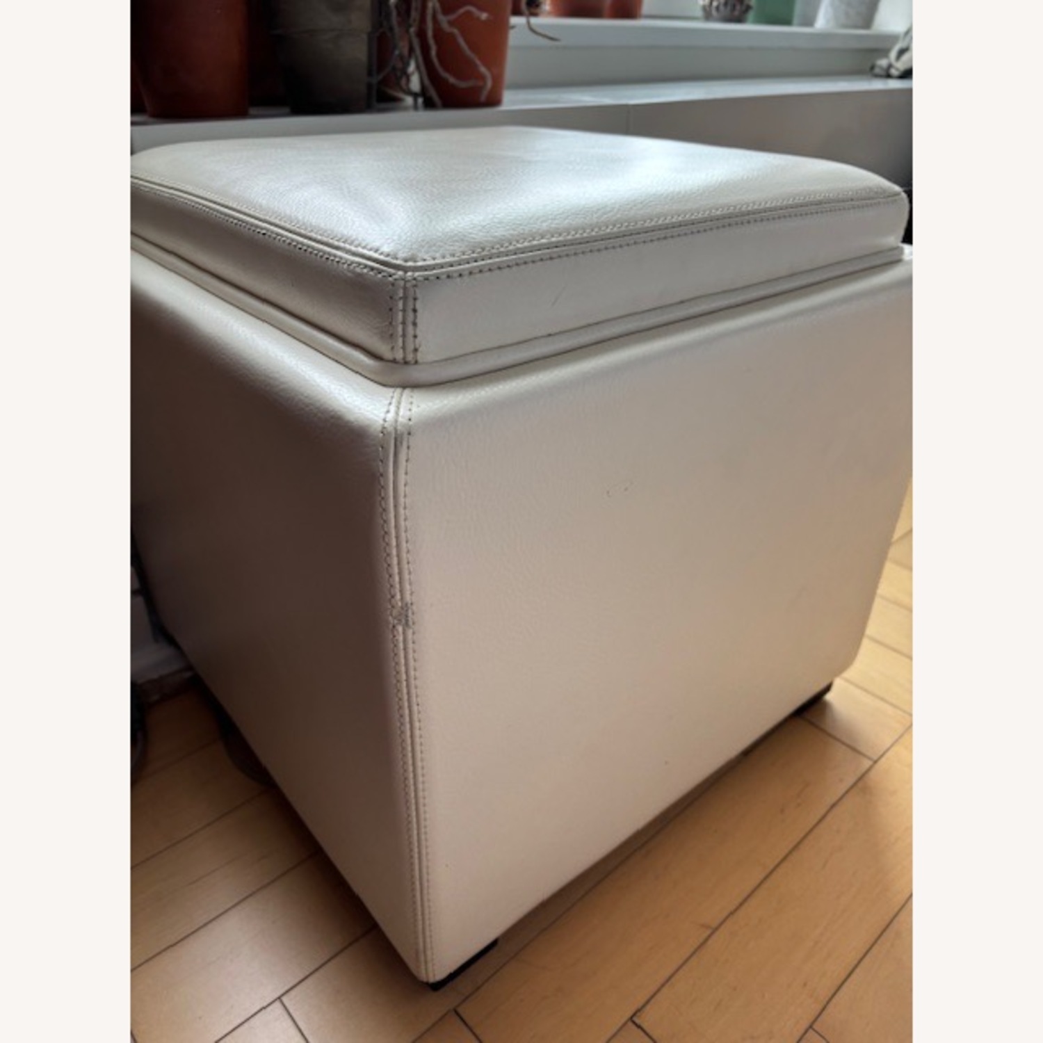Crate & Barrel Stow Leather Storage Ottoman  - image-7