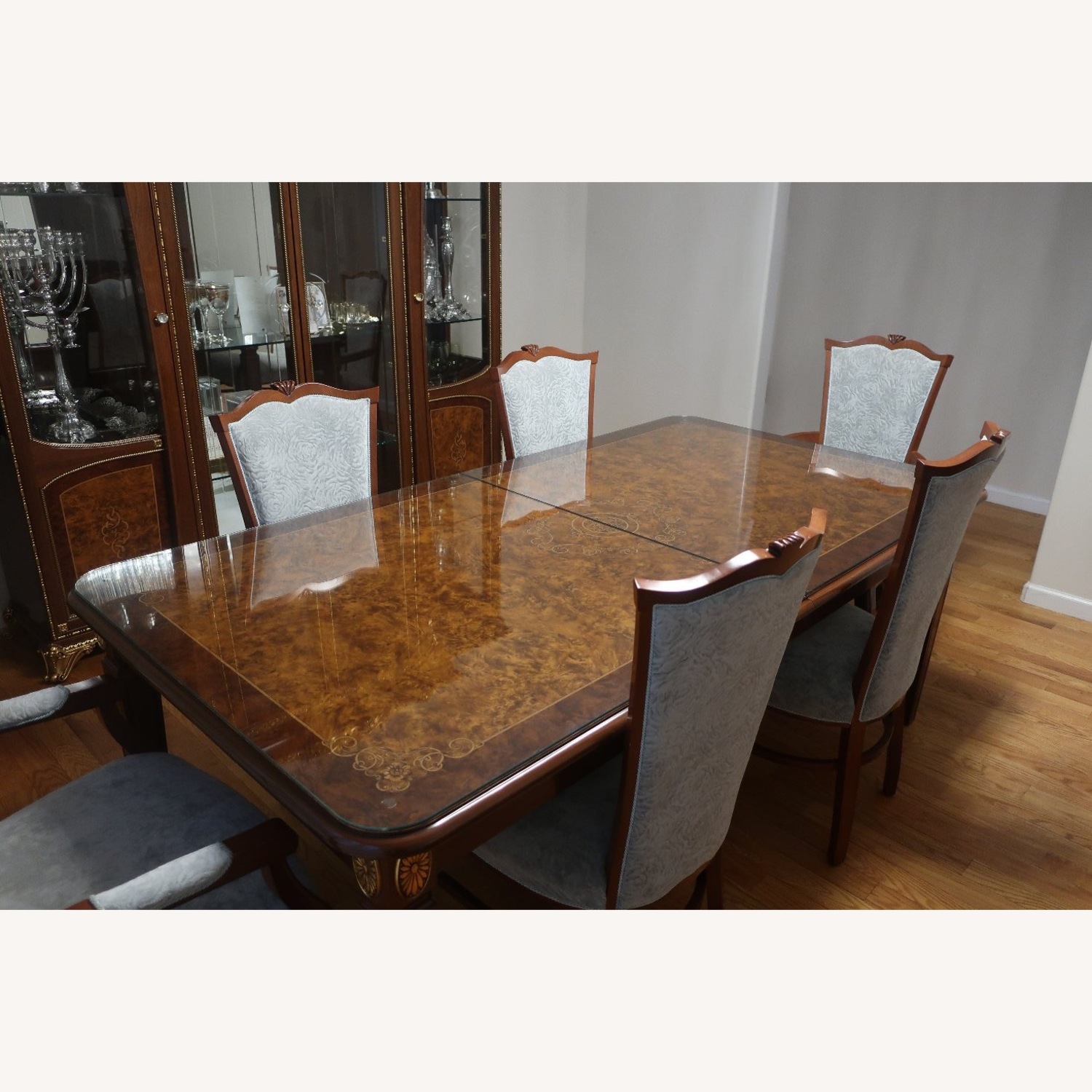 Velvet Upholstered Wood Dining chairs - image-1