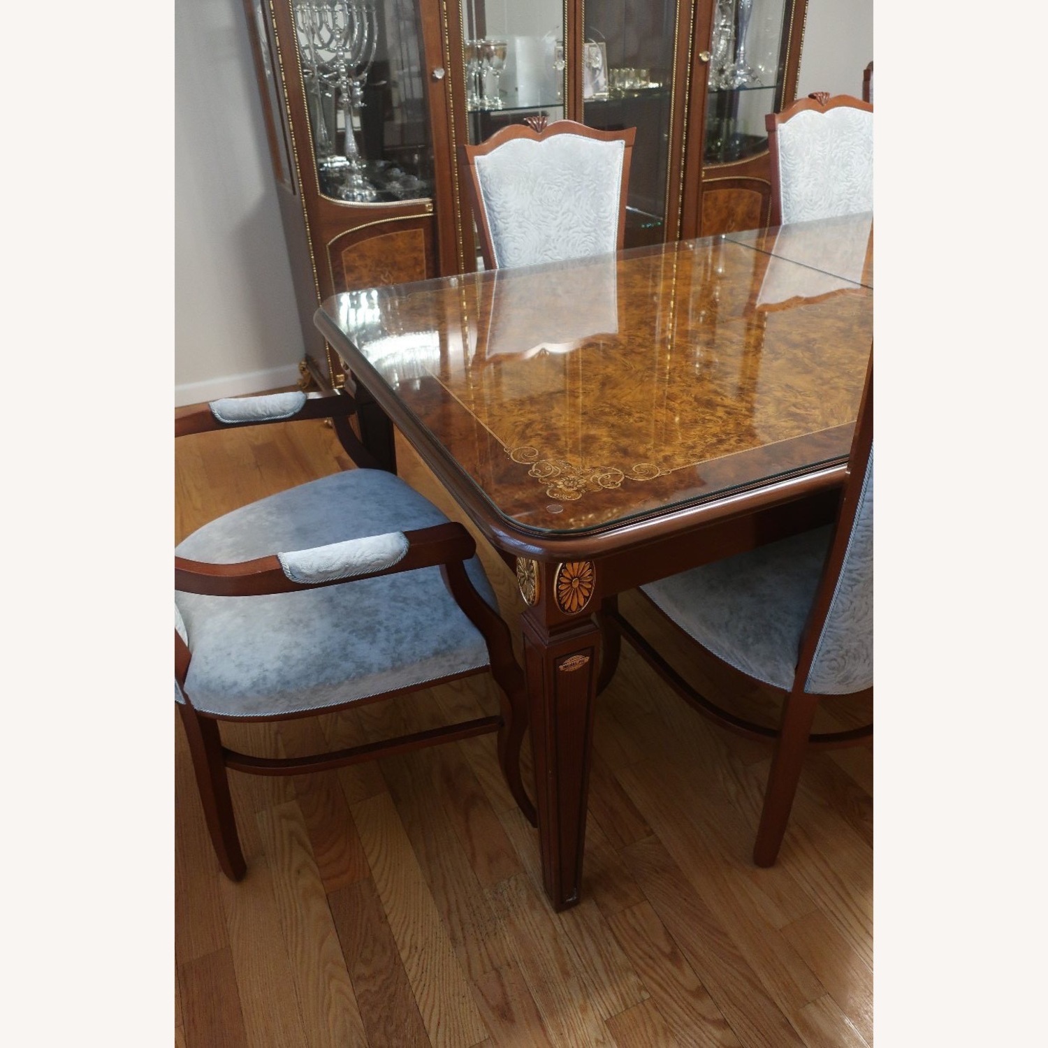 Velvet Upholstered Wood Dining chairs - image-7