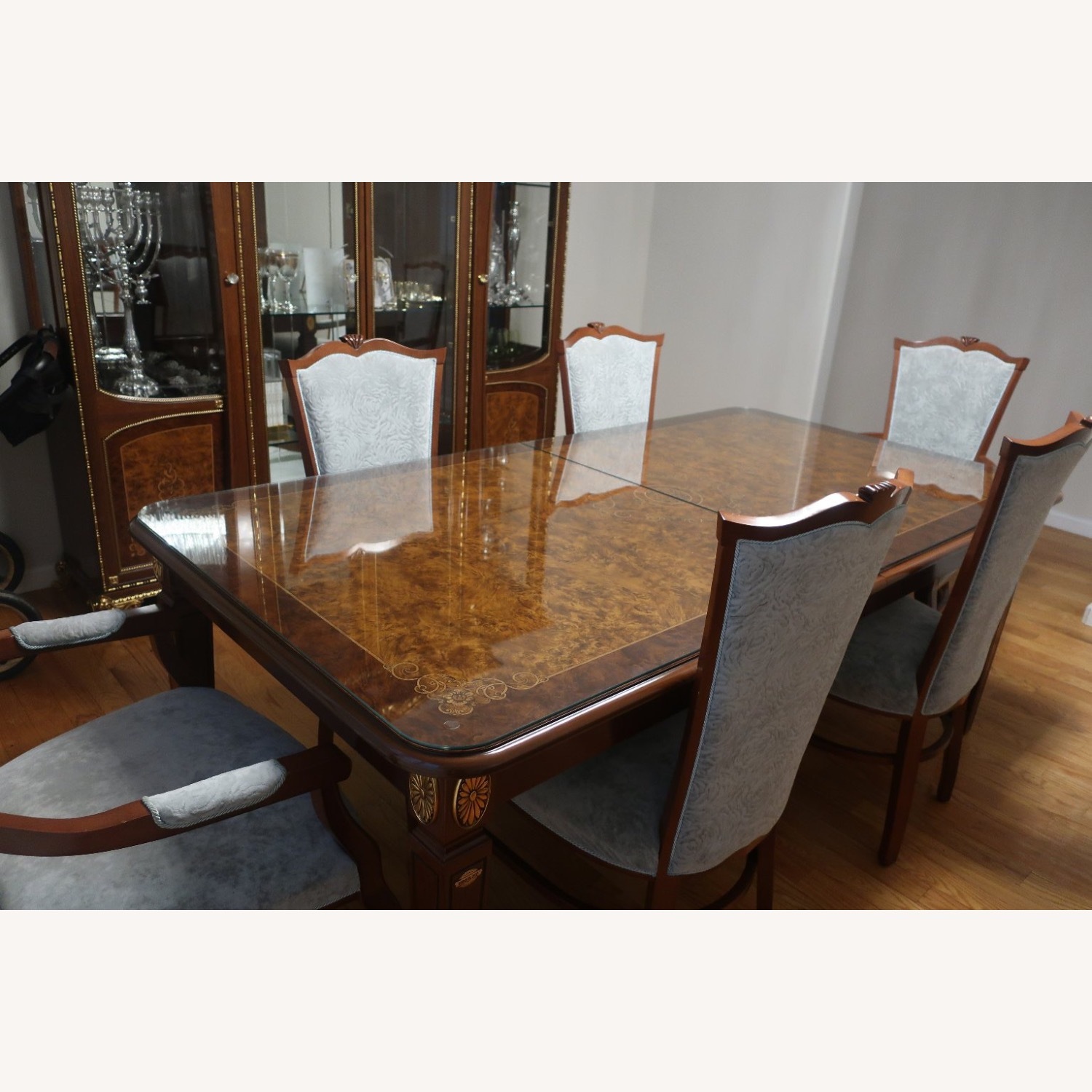 Velvet Upholstered Wood Dining chairs - image-4