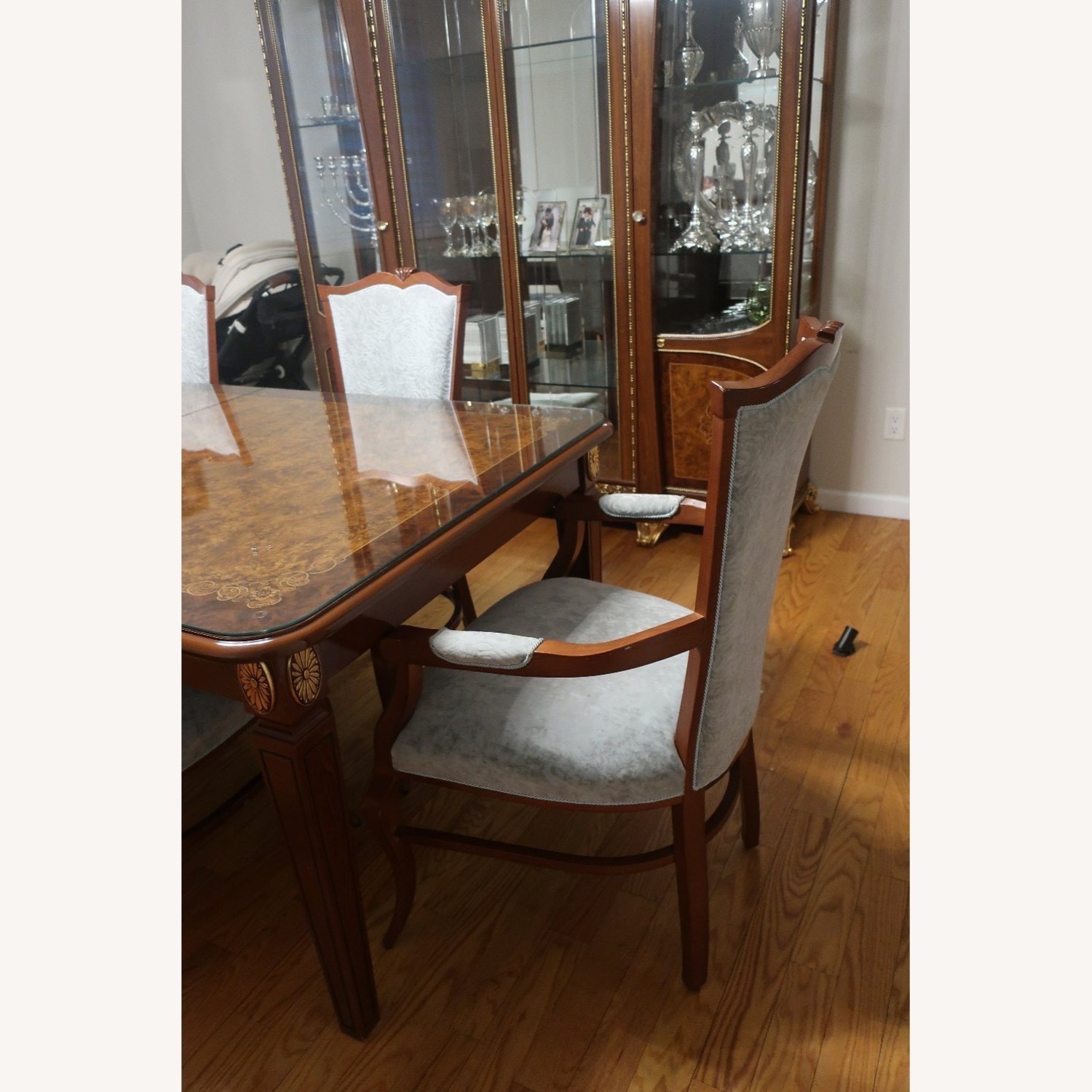 Velvet Upholstered Wood Dining chairs - image-9