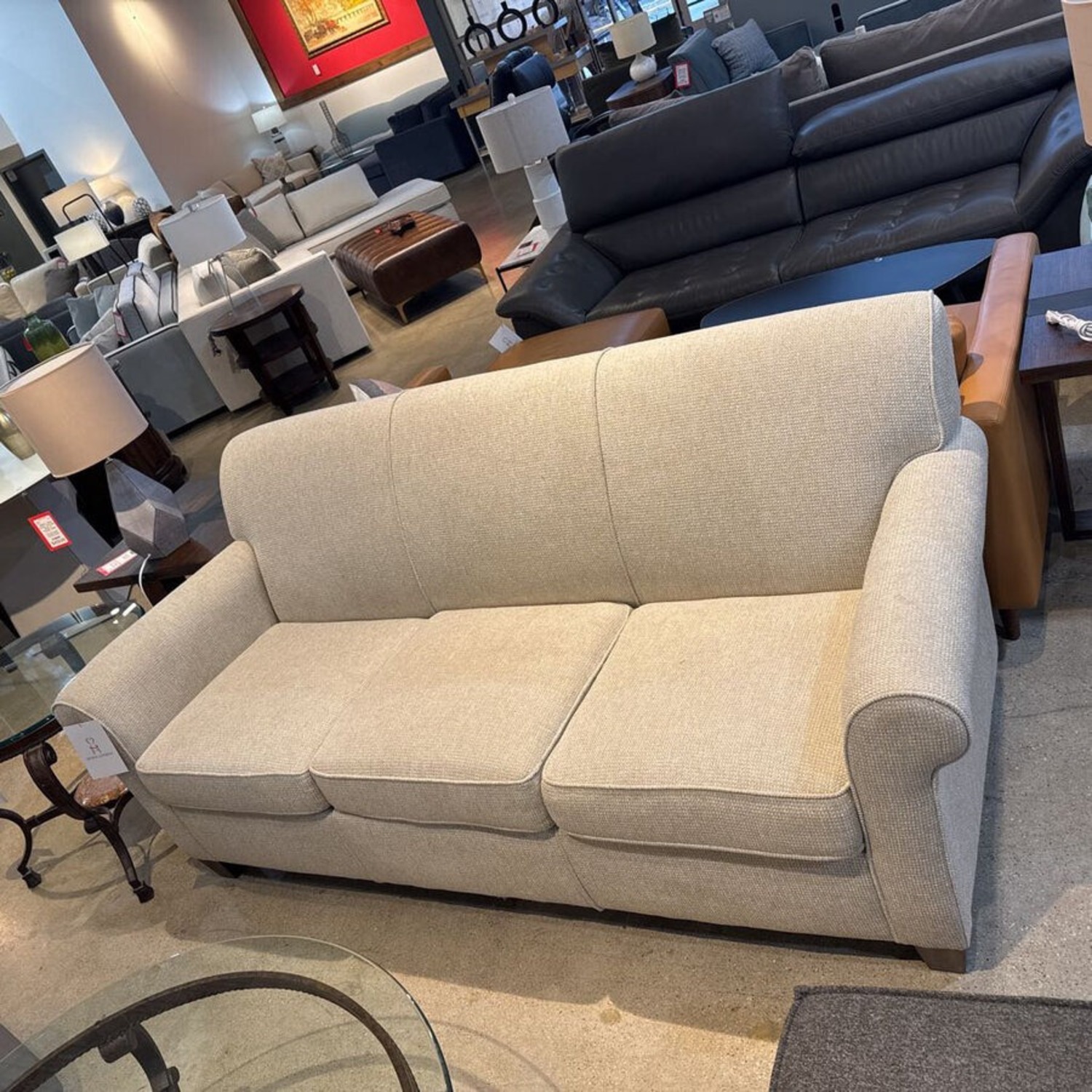 Flexsteel Dana Fabric Sofa Beige - image-4