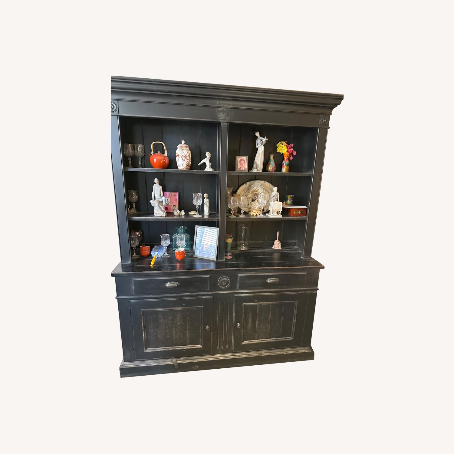 Ethan Allen Black China Hutch - image-0