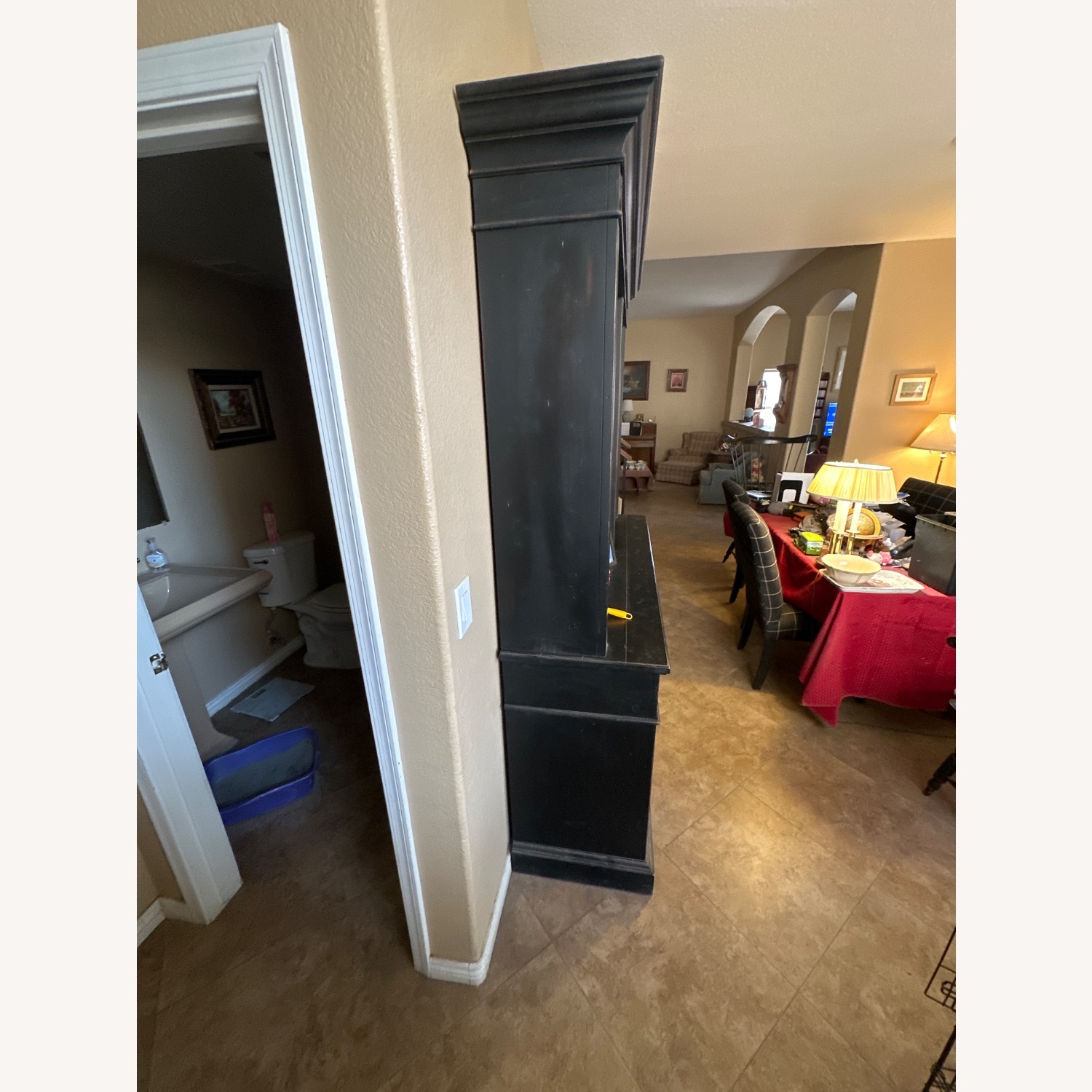 Ethan Allen Black China Hutch - image-2