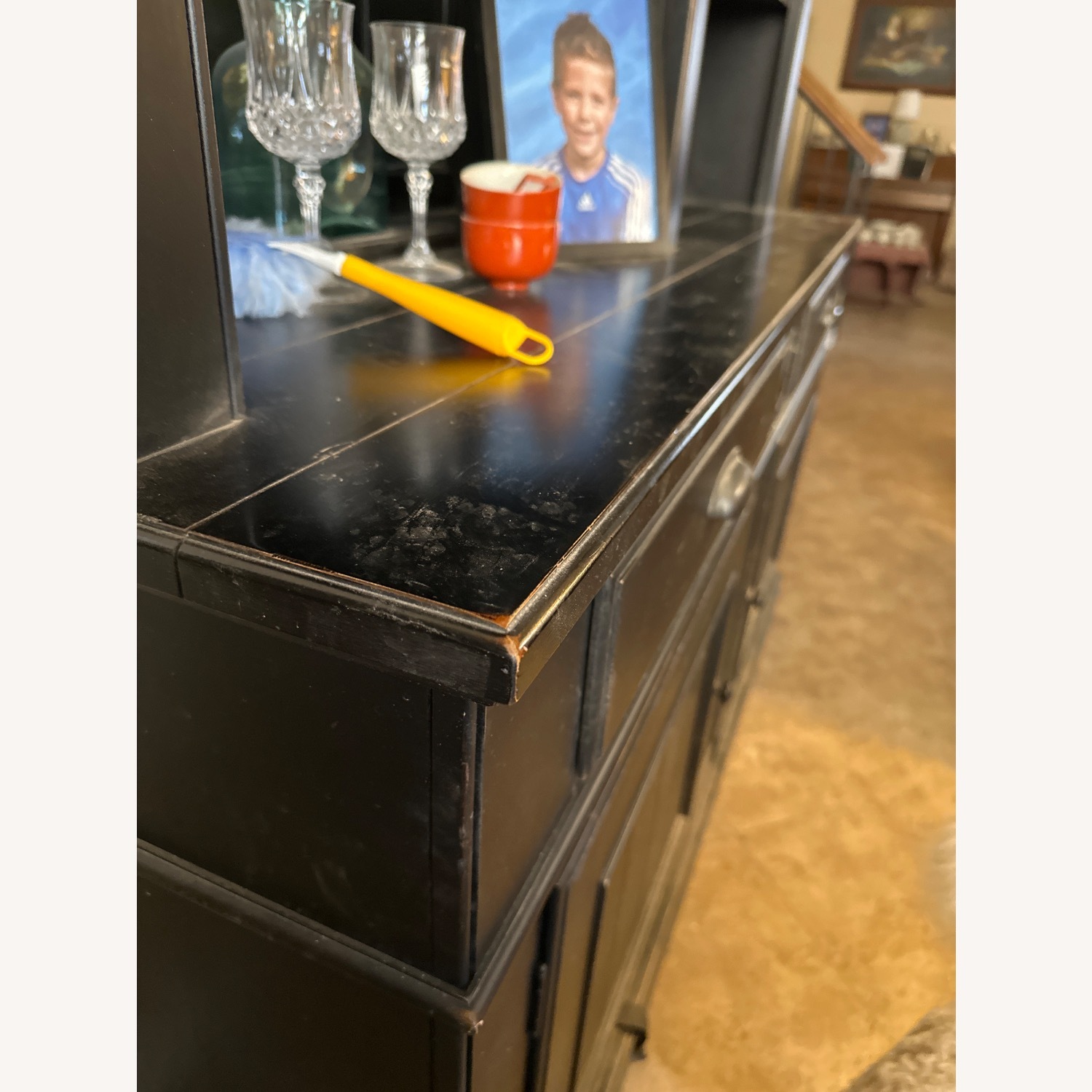 Ethan Allen Black China Hutch - image-3