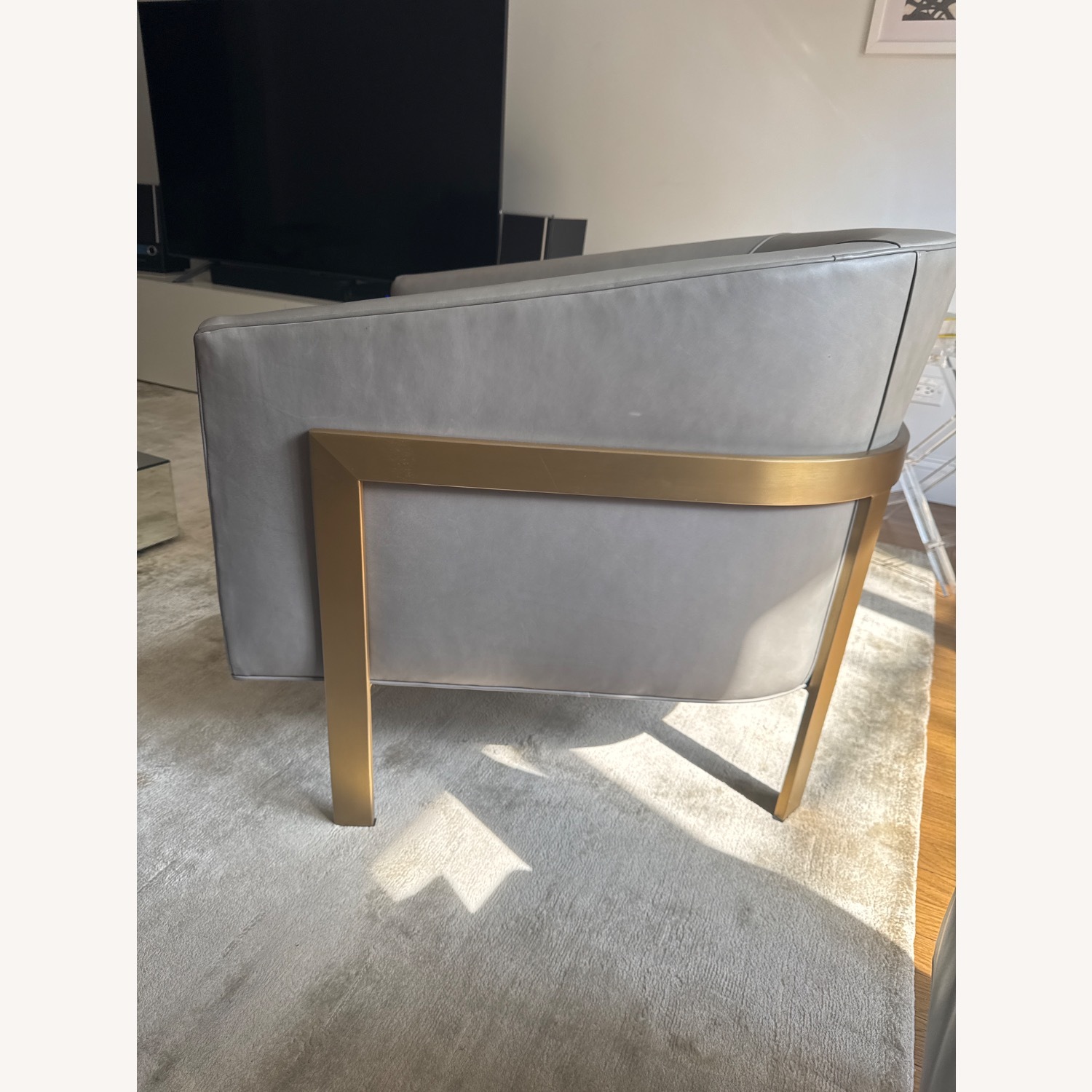 Restoration Hardware Reginald Leather Armchair - image-3