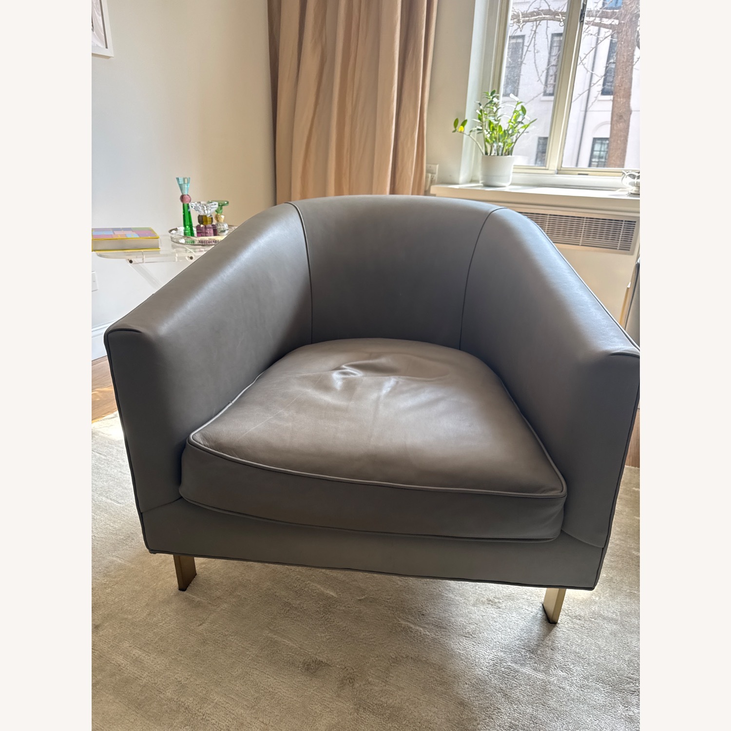 Restoration Hardware Reginald Leather Armchair - image-1