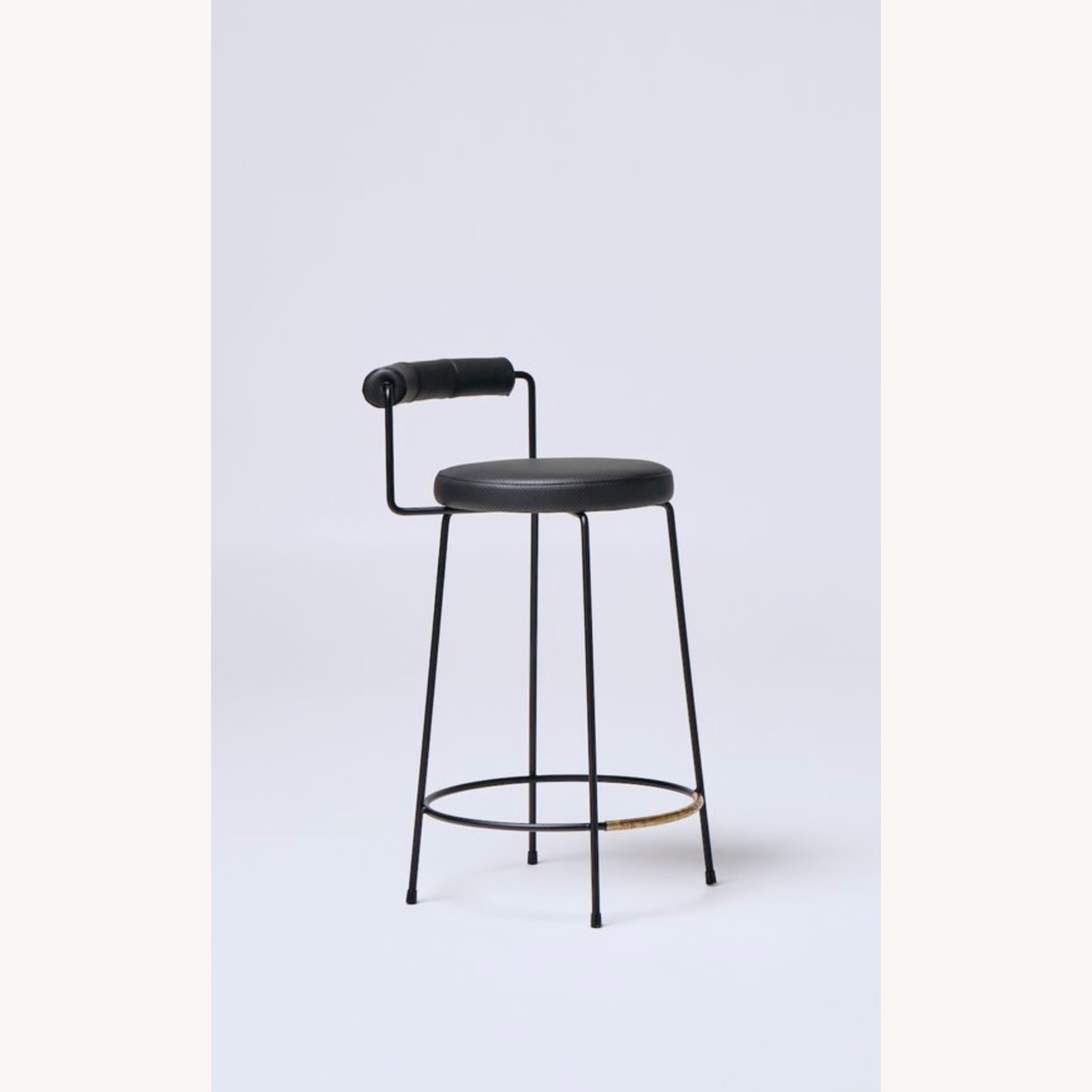 Grazia & Co. Black Leather Iva Stools - image-1