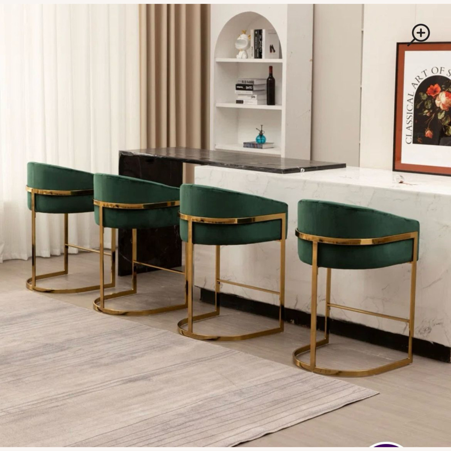 Green Scandinavian Bar Stool - image-2