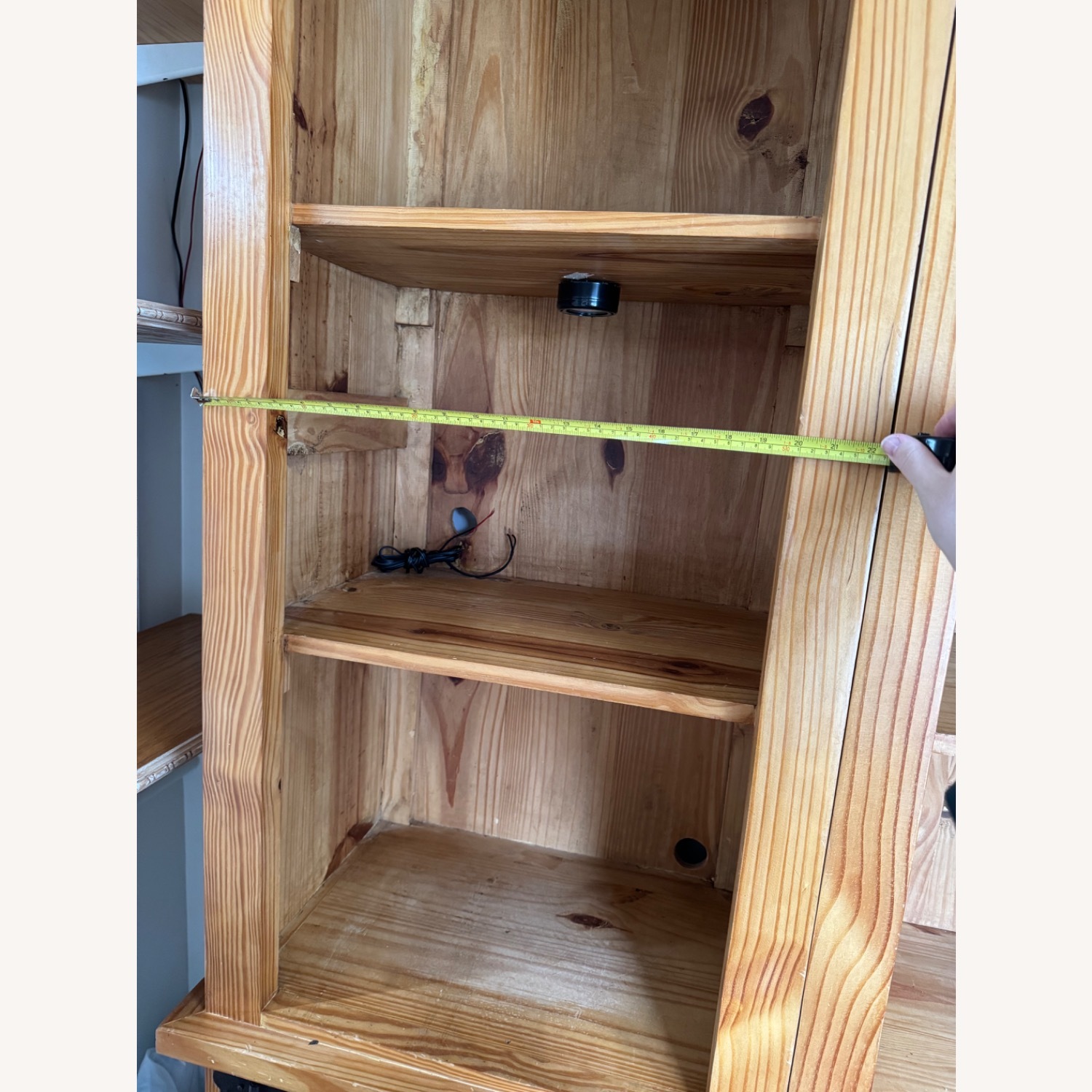 Unique Knotty Pine Wooden Bookcase - image-2
