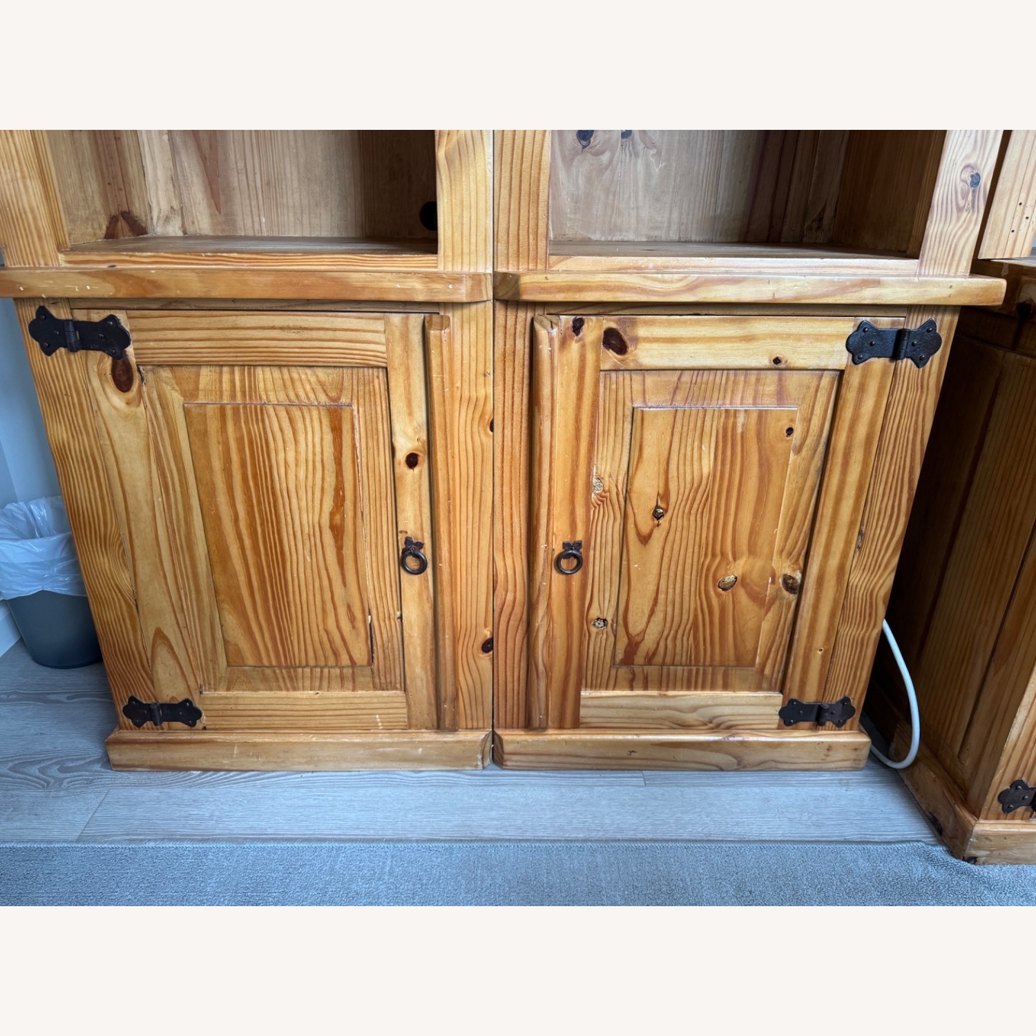 Unique Knotty Pine Wooden Bookcase - image-5