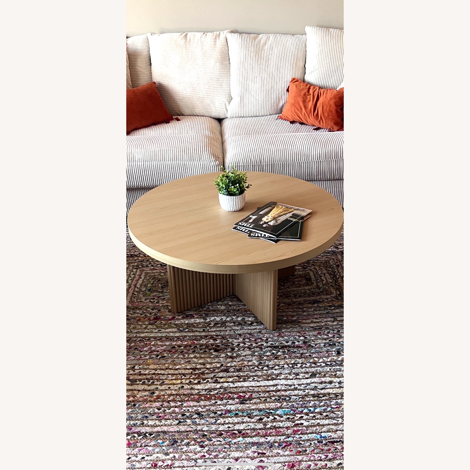 Wayfair 4 Pc Sectional Beige Corduroy Sofa - image-4