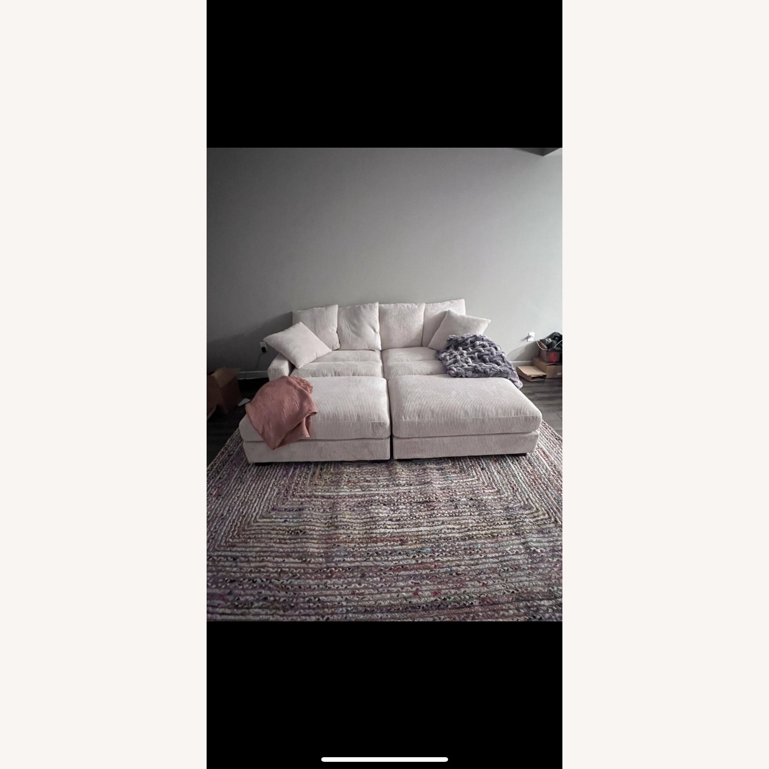 Wayfair 4 Pc Sectional Beige Corduroy Sofa - image-2