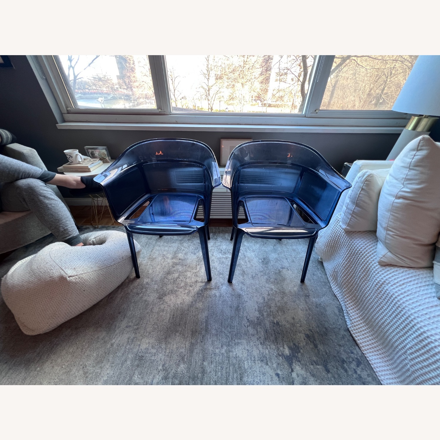Vintage Blue Acrylic Chairs - image-2