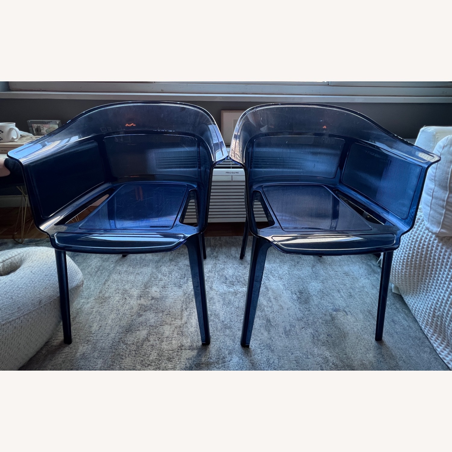 Vintage Blue Acrylic Chairs - image-1