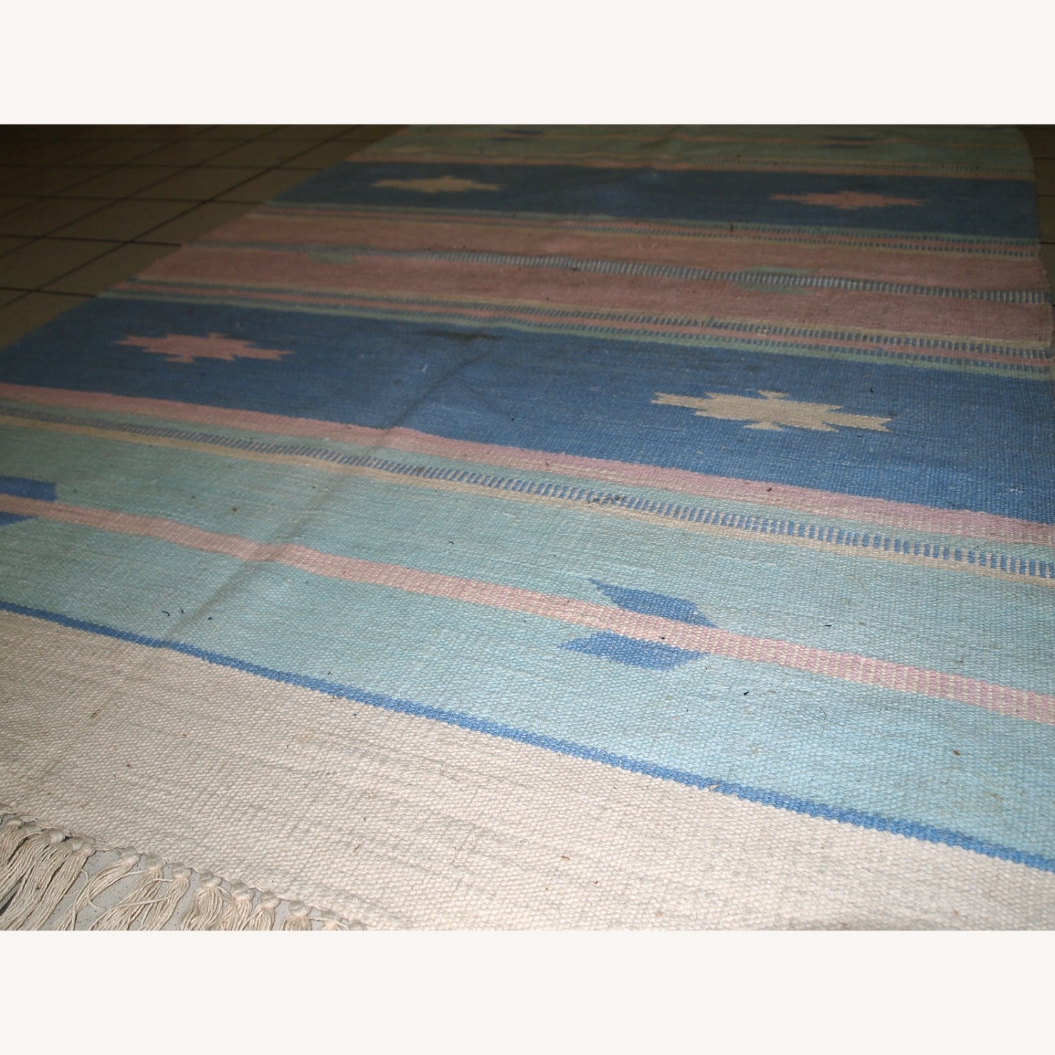 Handmade Vintage Indian Dhurri Kilim - image-7