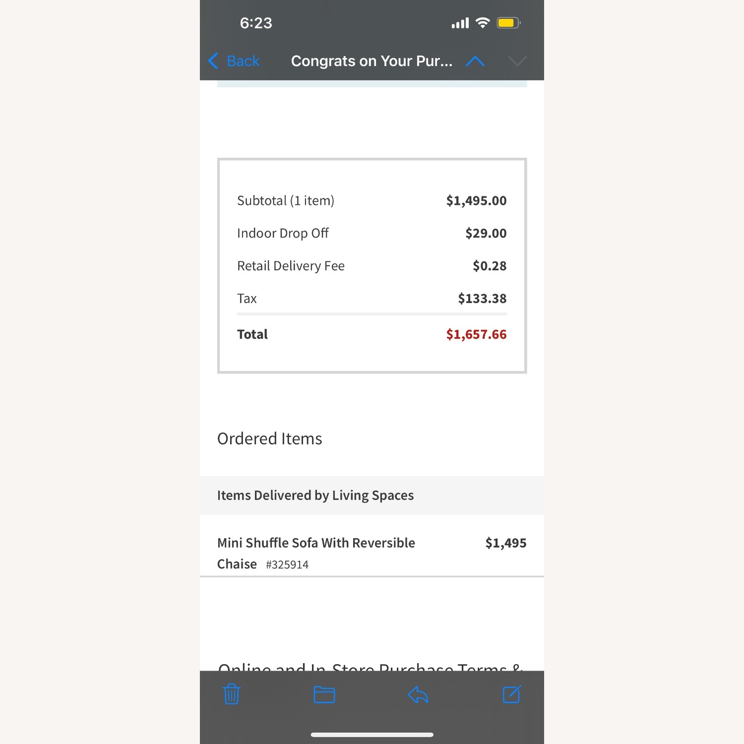 Living Spaces White Shuffle Sofa - image-4