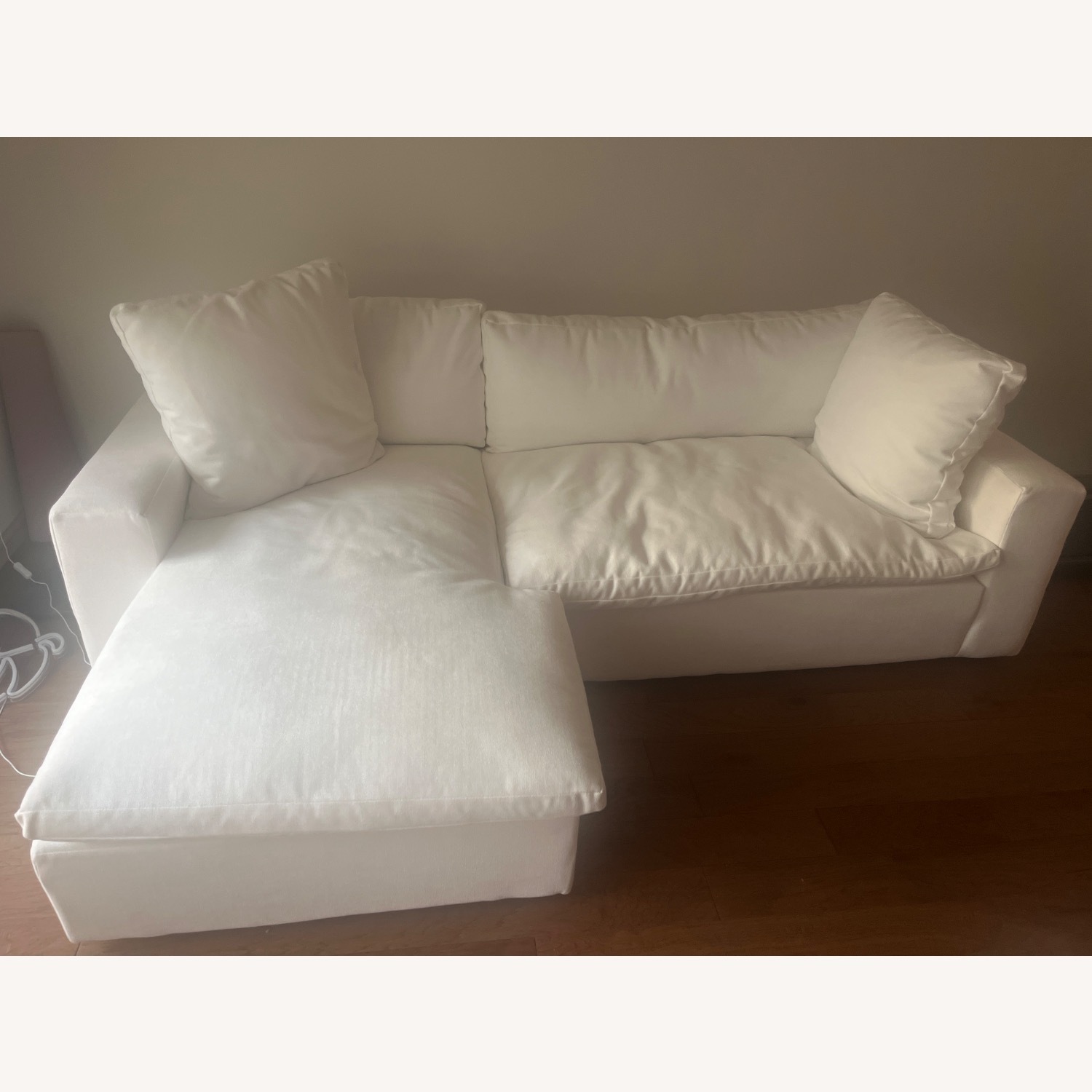 Living Spaces White Shuffle Sofa - image-2