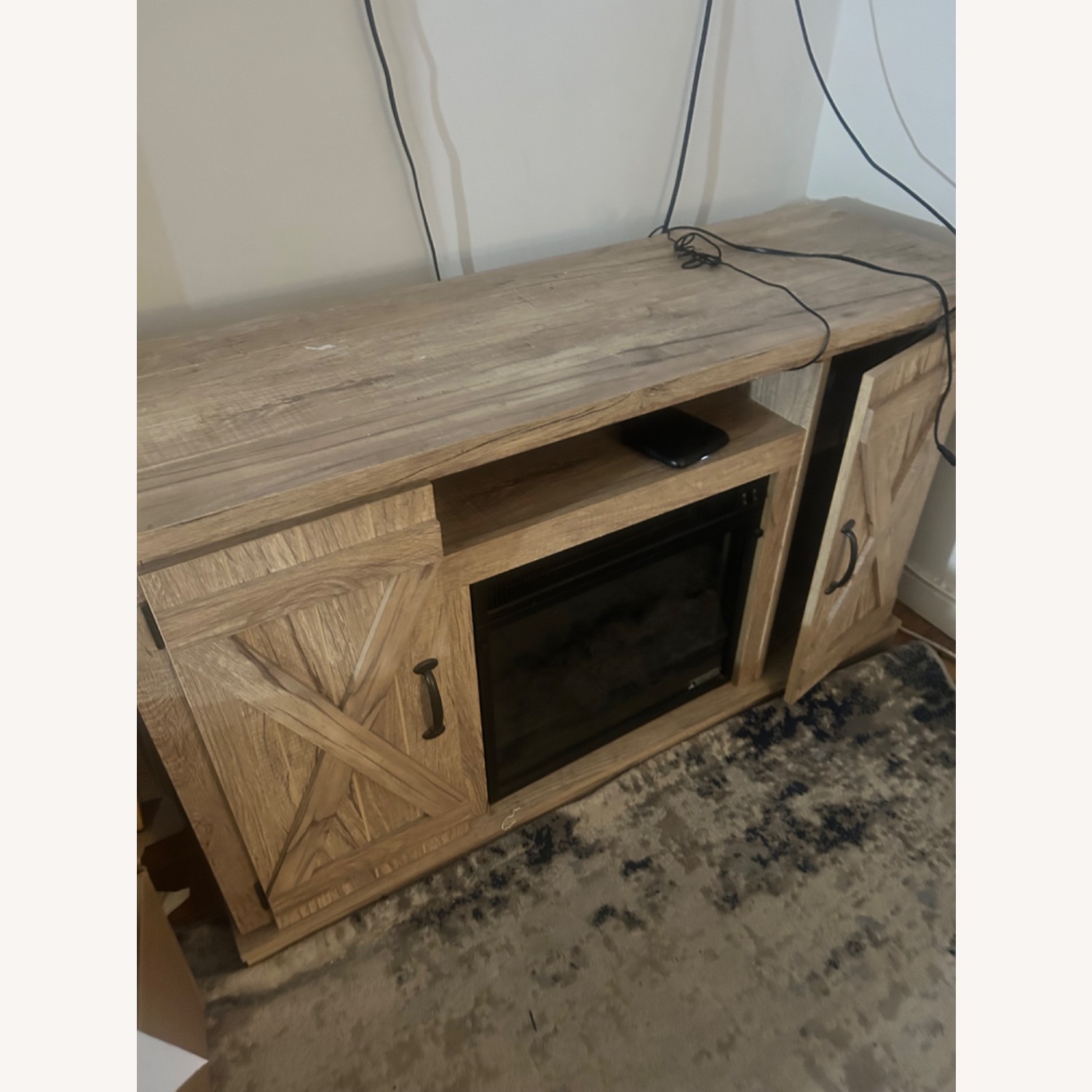 TV Wall Unit with Working Electric Fireplace  - image-1