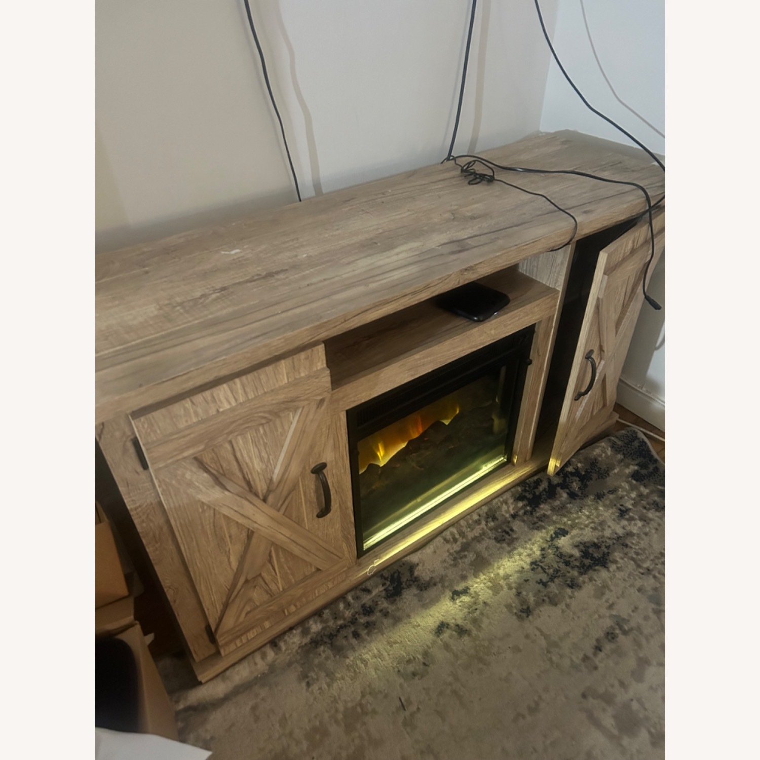 TV Wall Unit with Working Electric Fireplace  - image-2