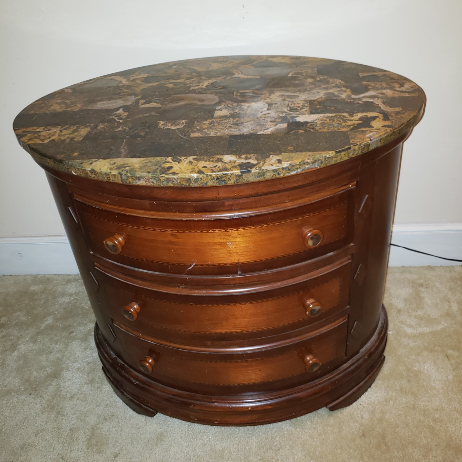 Alexander Julian Oval Marble-top Chest - image-1