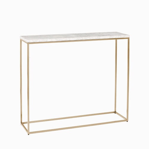 Used West Elm Streamline Console Marble Light Bronze for sale on AptDeco
