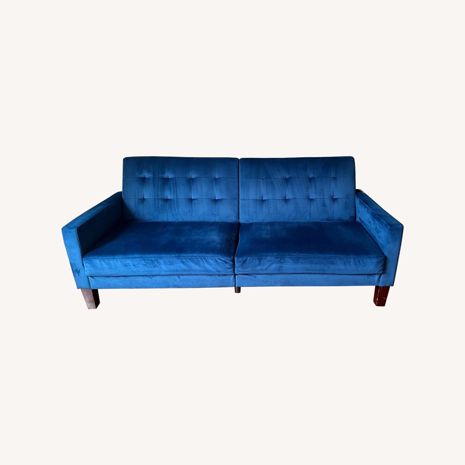 Home Depot Royal Blue Futon Sofa - image-0