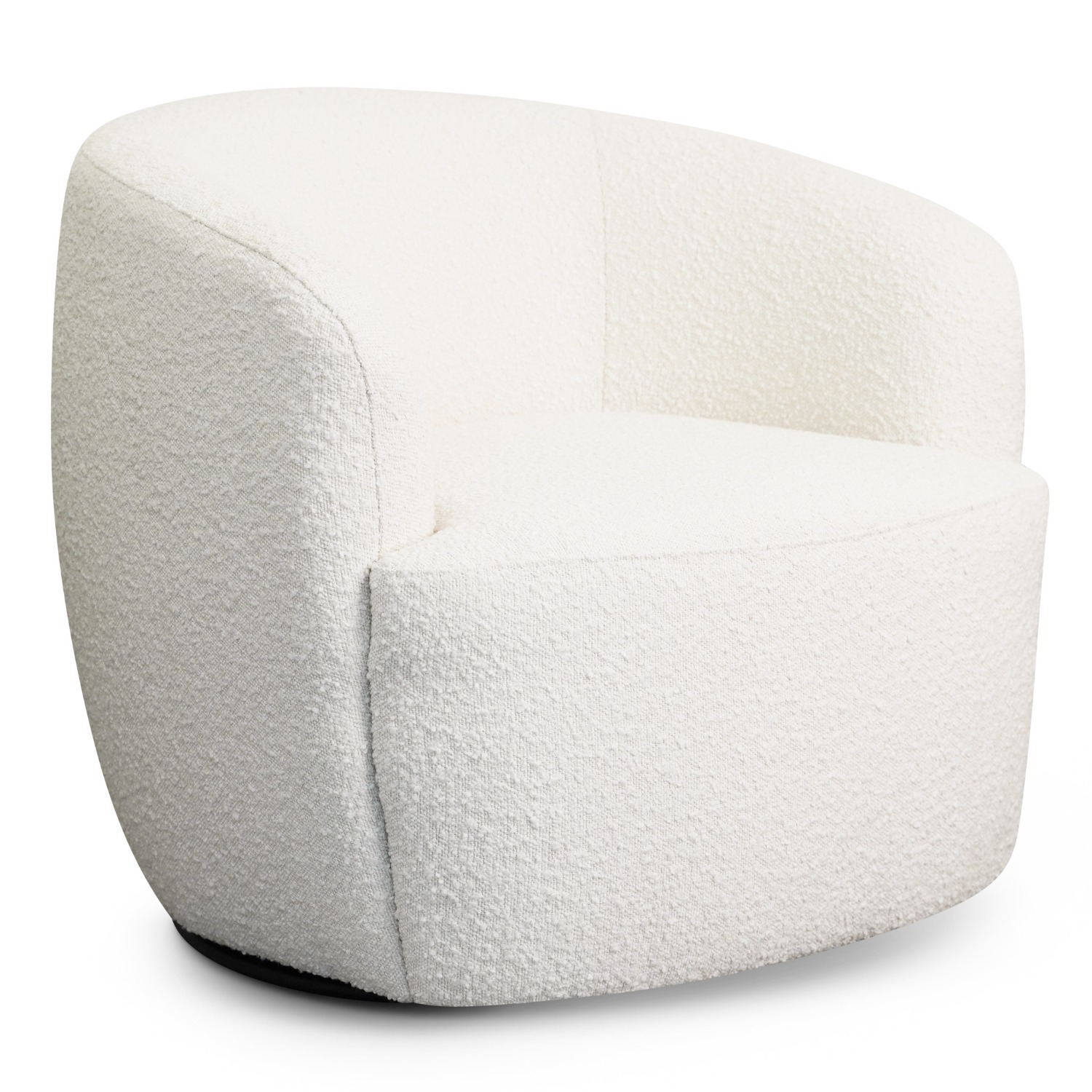 Rivet White Boucle Swivel Chair - image-5