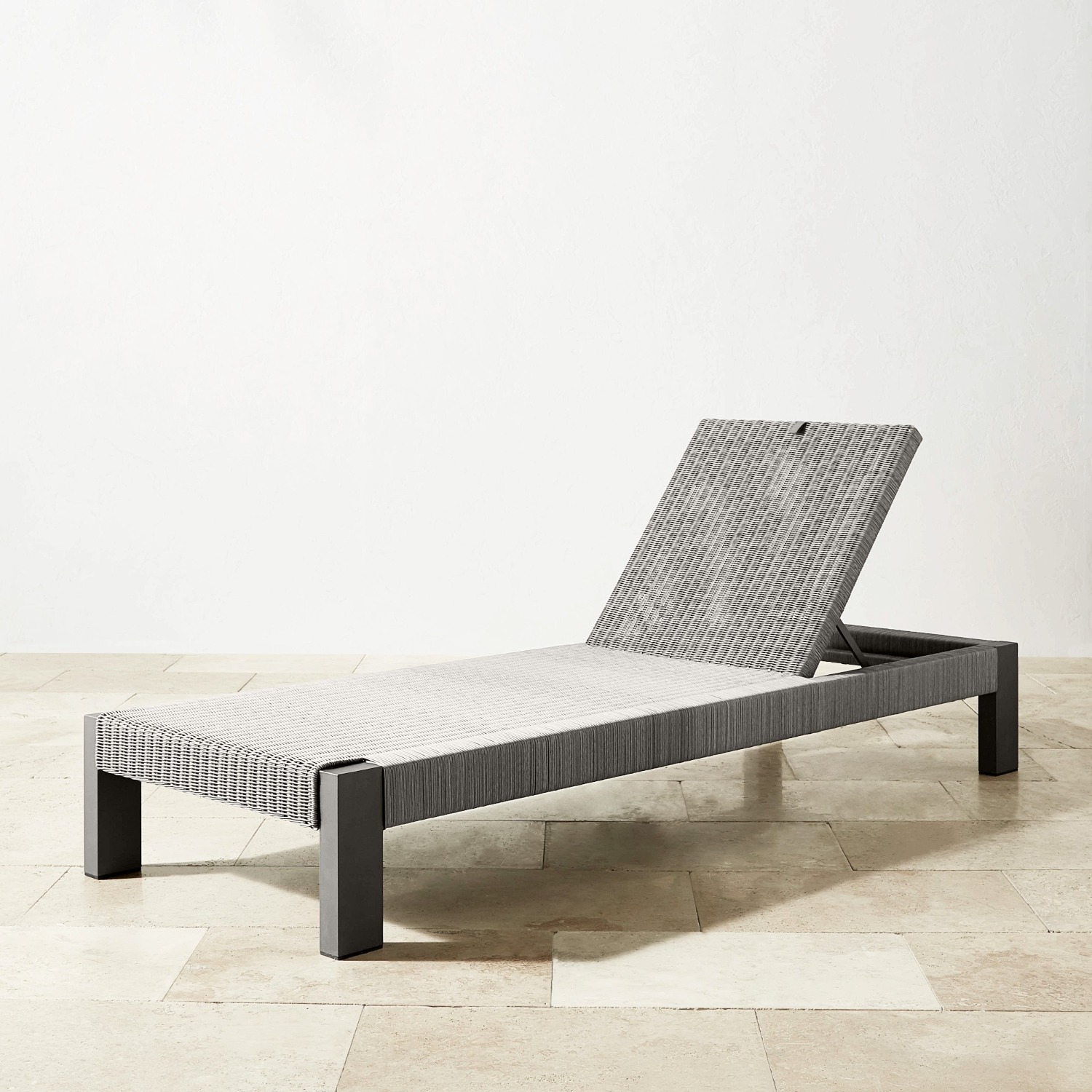 Williams Sonoma Larnaca Outdoor Slate Grey Metal Chaise - image-4