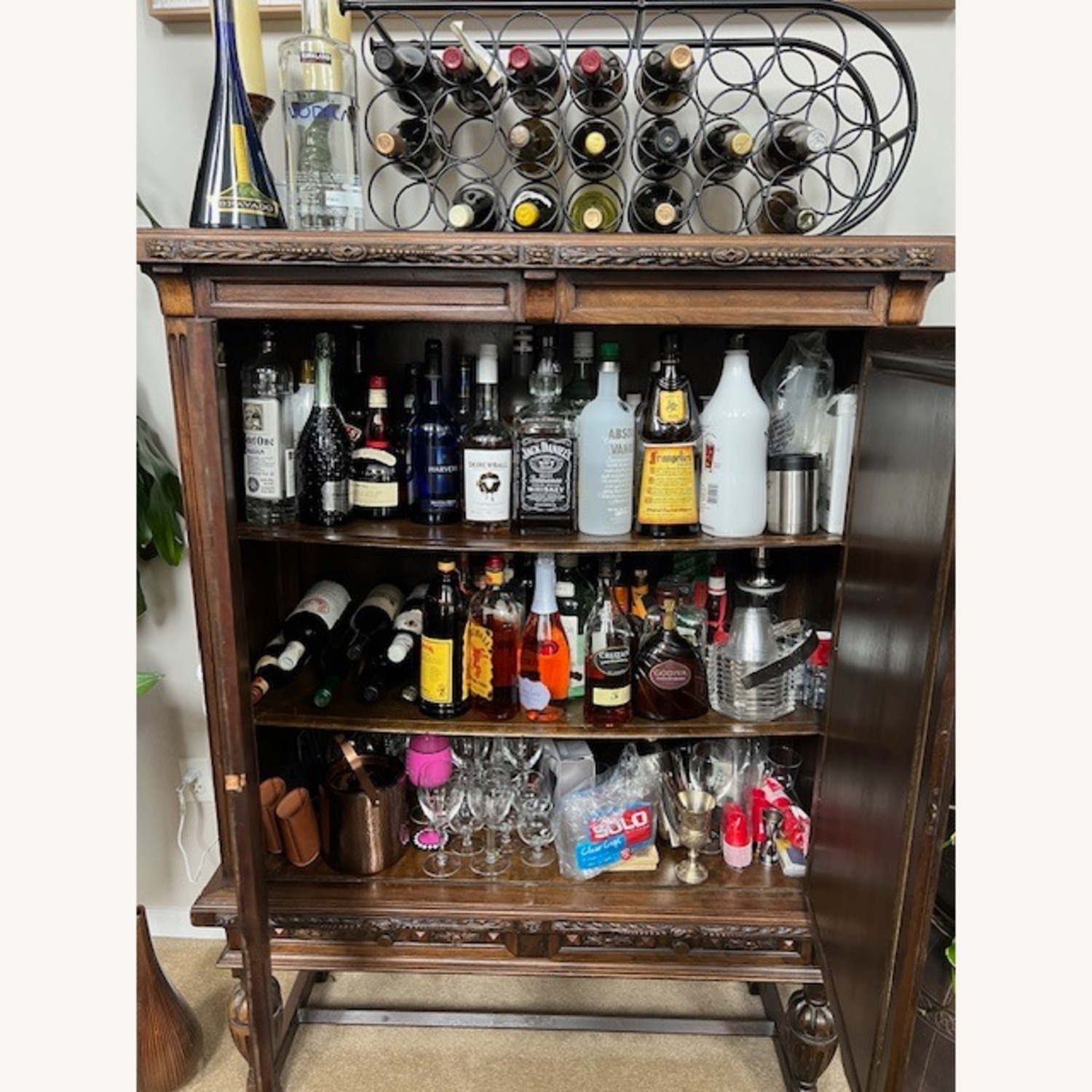 Antique Wood Furniture - Bar/Credenza - image-2