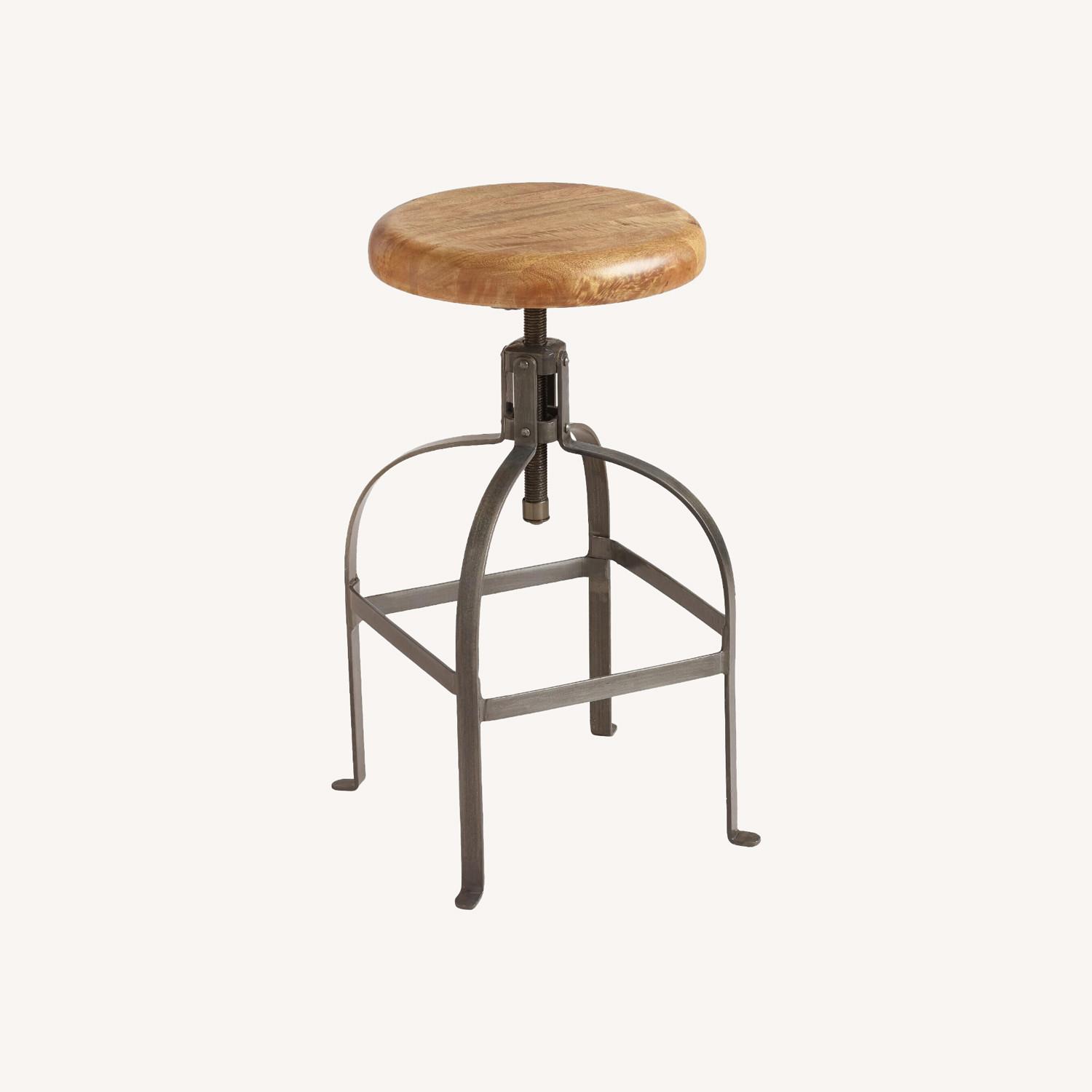 Solid Wood Industrial Style Stool - image-0