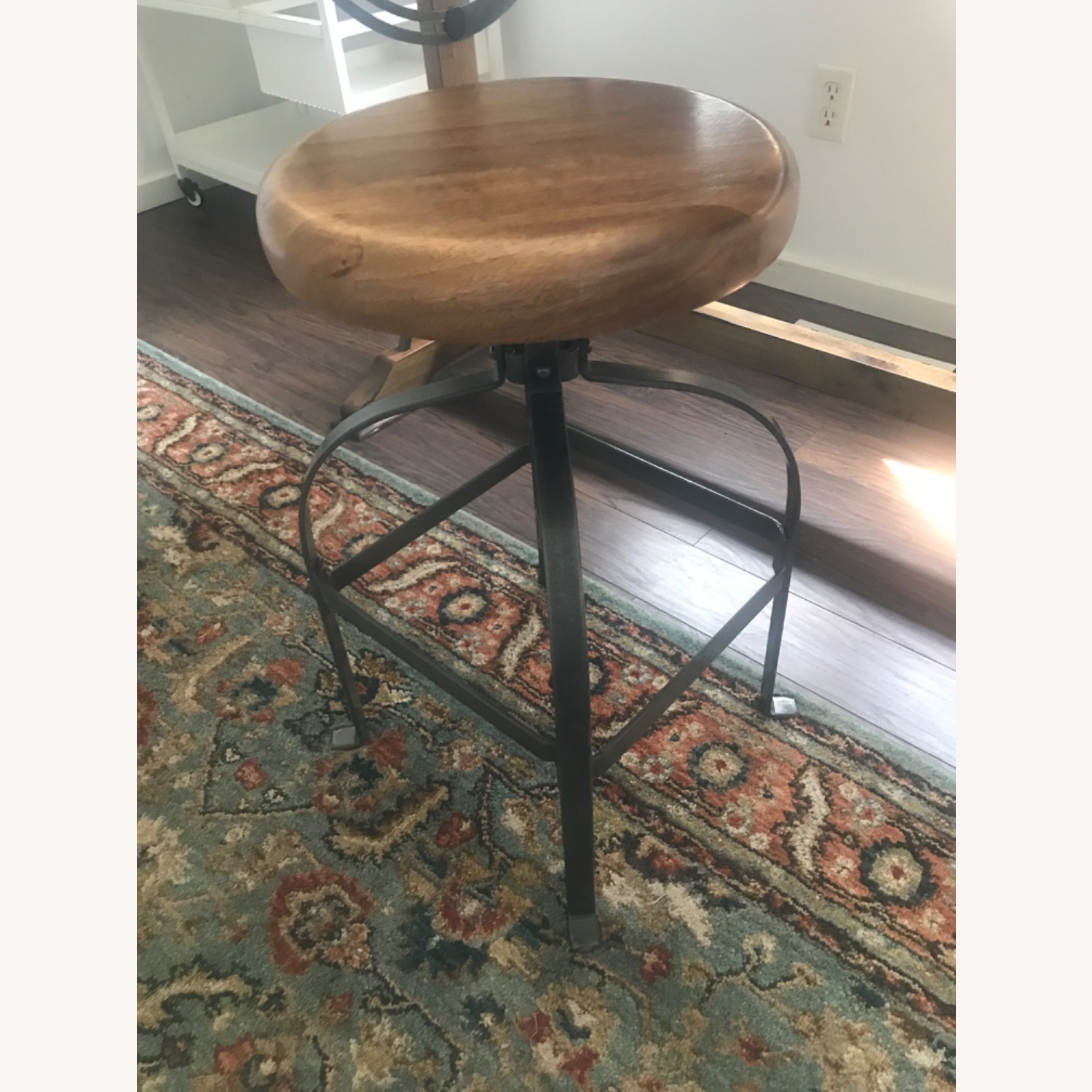 Solid Wood Industrial Style Stool - image-2
