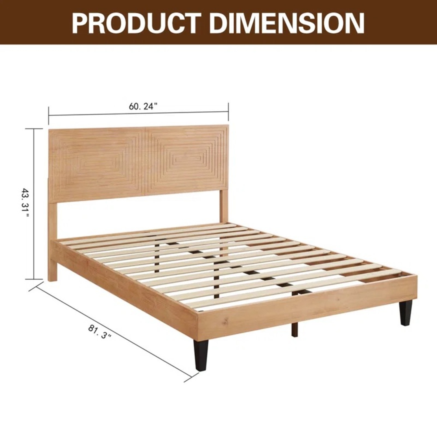 Davari Solid Wood Queen Platform Bed - image-4