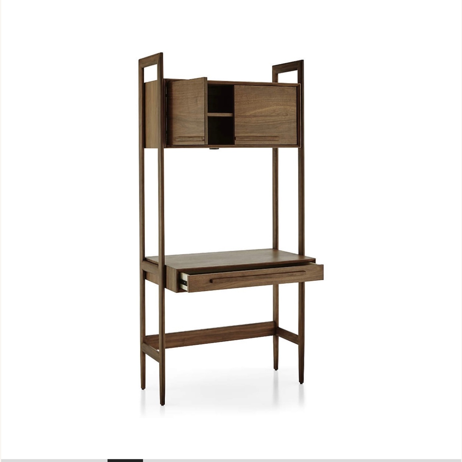 Crate & Barrel Tate Walnut Bookcase Desk - image-5