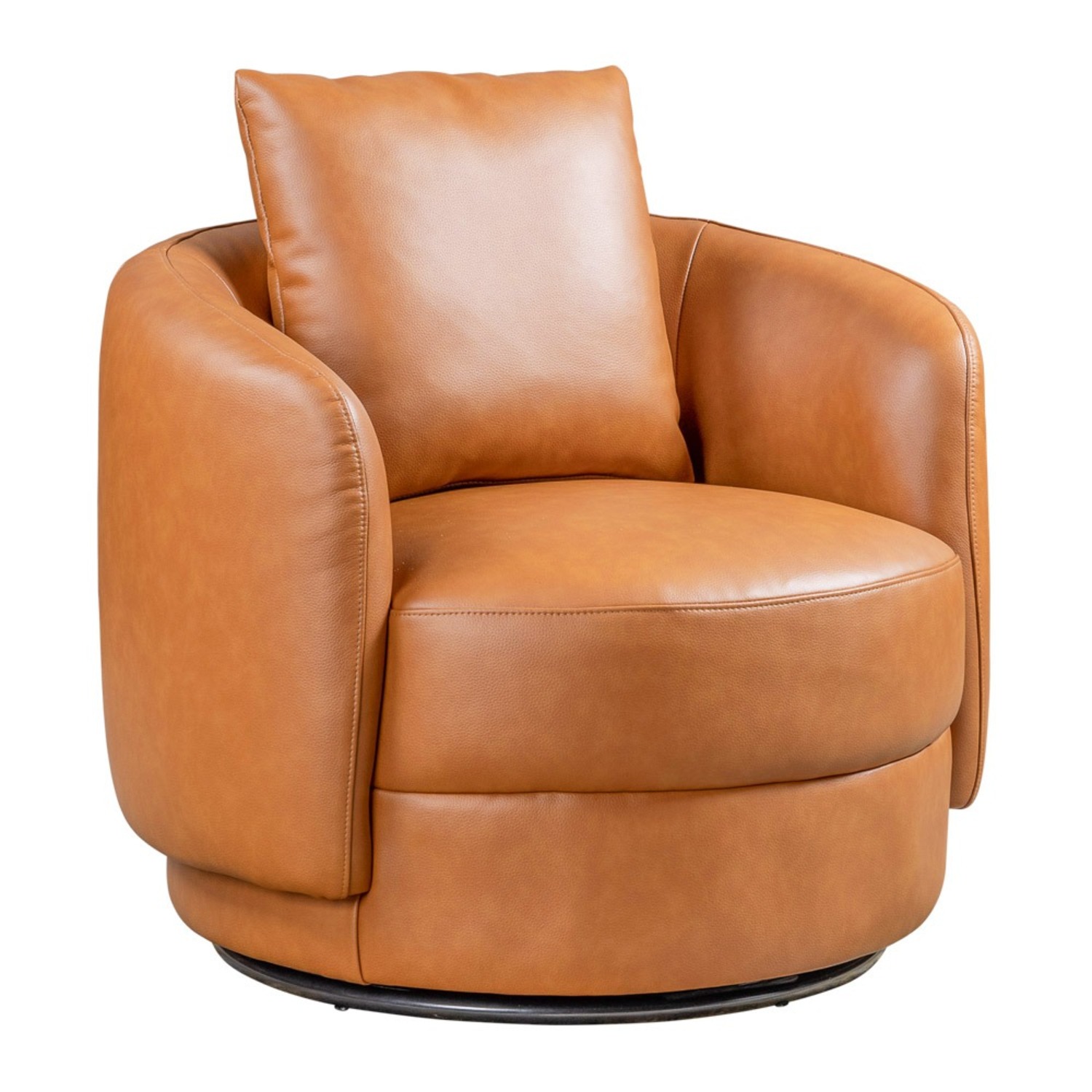 Perth Cognac Leather Swivel Chair - image-5