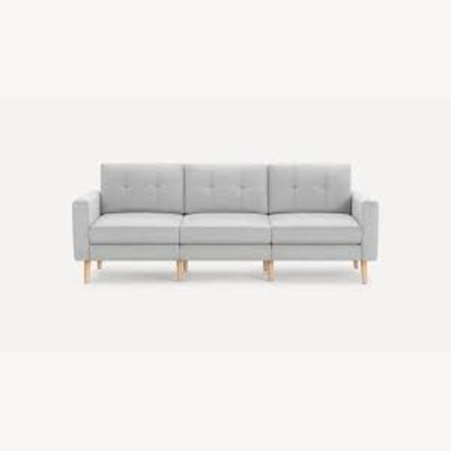 Burrow Nomad Ivory Walnut 3 Seat Sofa - AptDeco