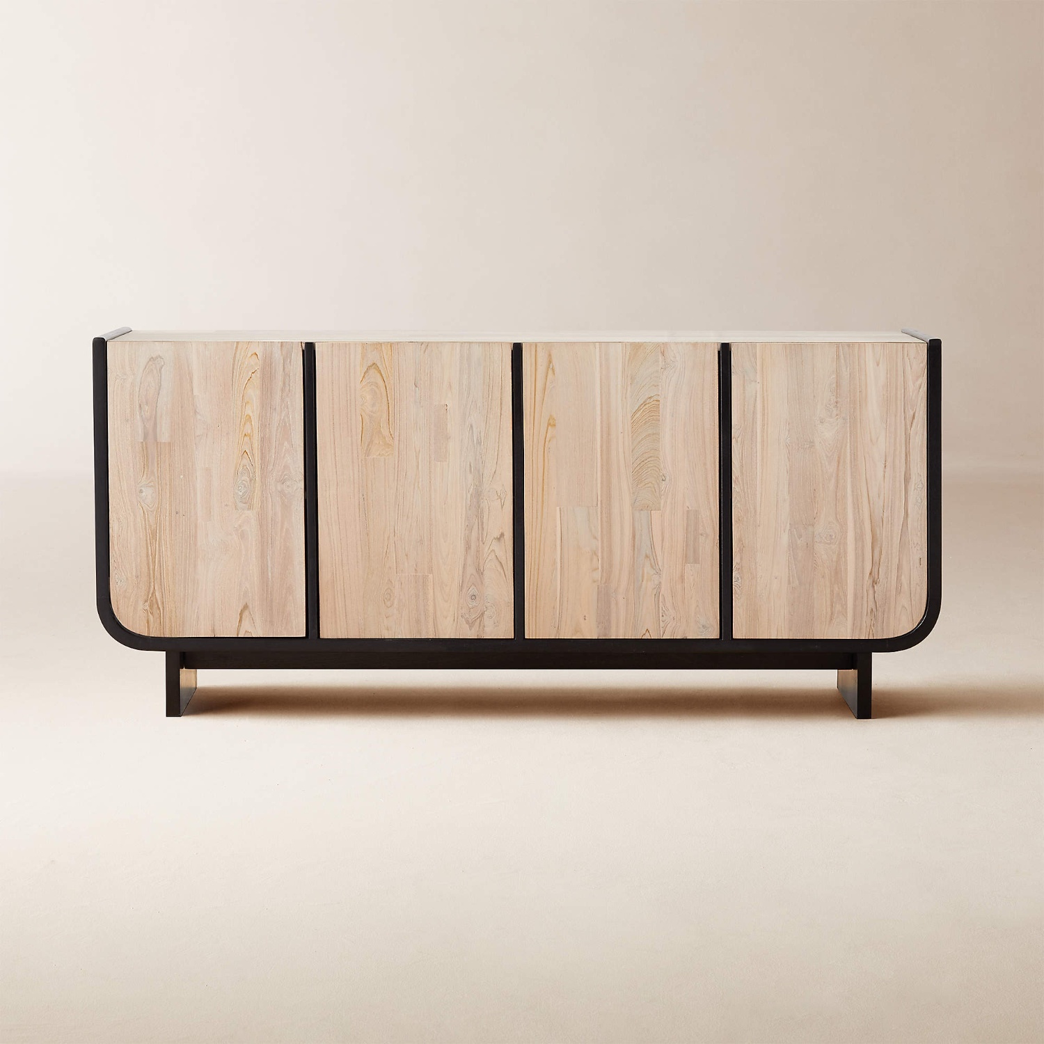 CB2 Sion 61" White-Washed Teak Wood Credenza - image-4