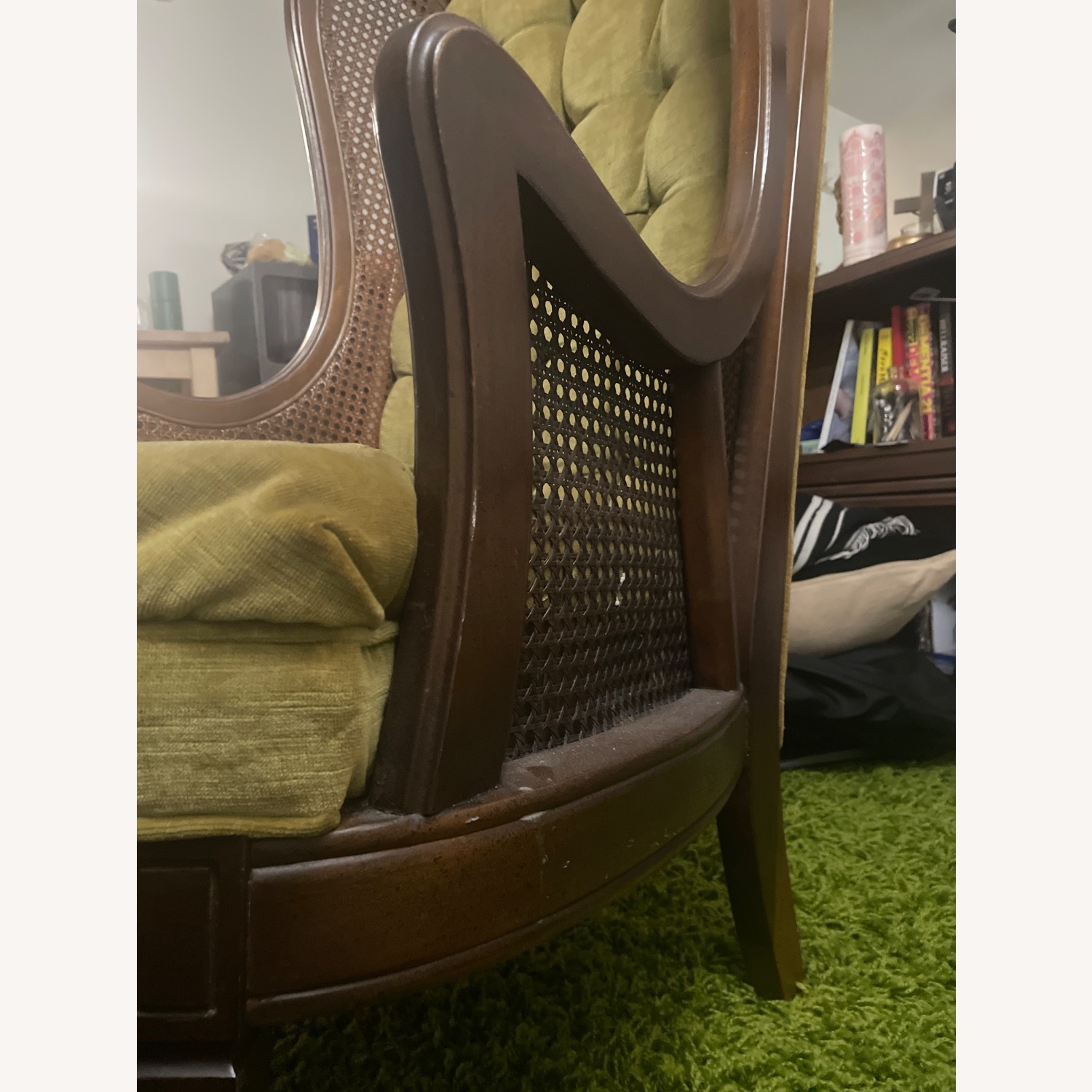 Lewittes Velvet Cane Armchair - image-5