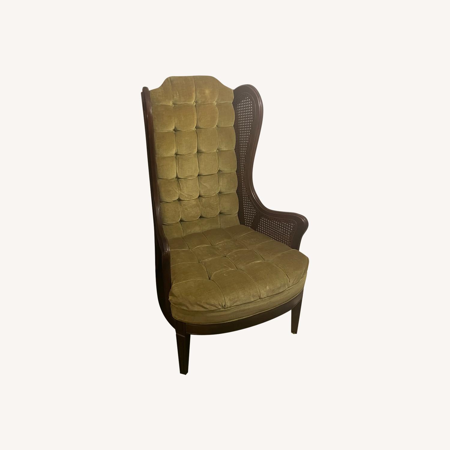 Lewittes Velvet Cane Armchair - image-0