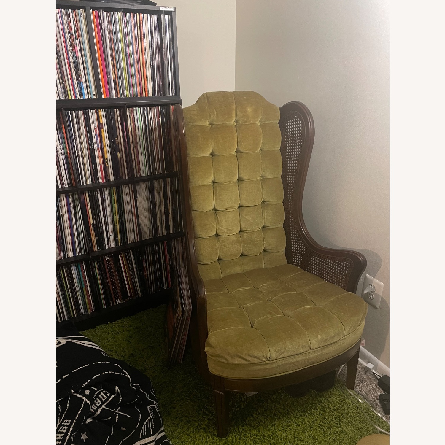 Lewittes Velvet Cane Armchair - image-1