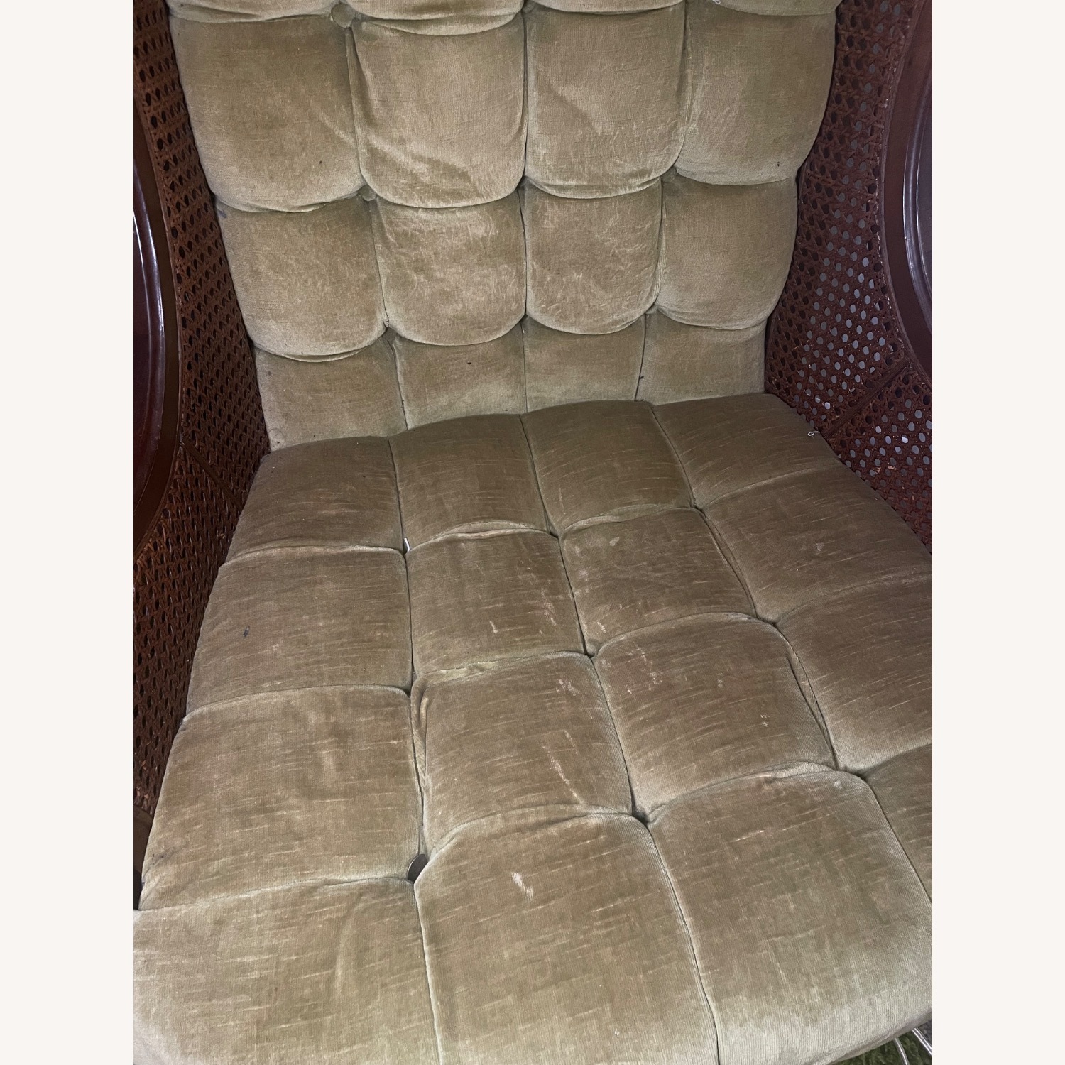 Lewittes Velvet Cane Armchair - image-2