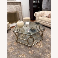 Z Gallerie Brooke Hexagon Glass Coffee Table - AptDeco