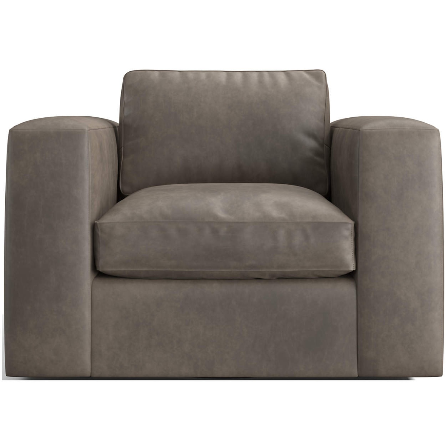 Crate & Barrel Oceanside Leather Swivel Chair - image-4