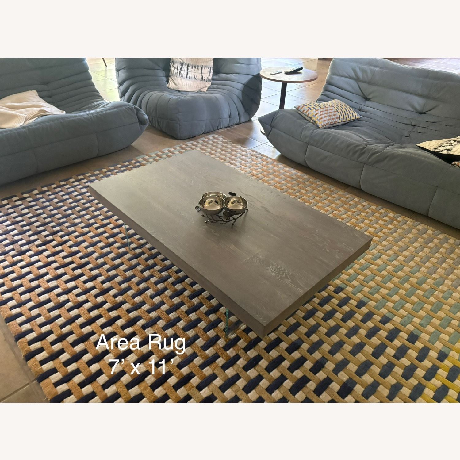 3 pieces Set Togo Luxury Sofa in Light Blue - image-4