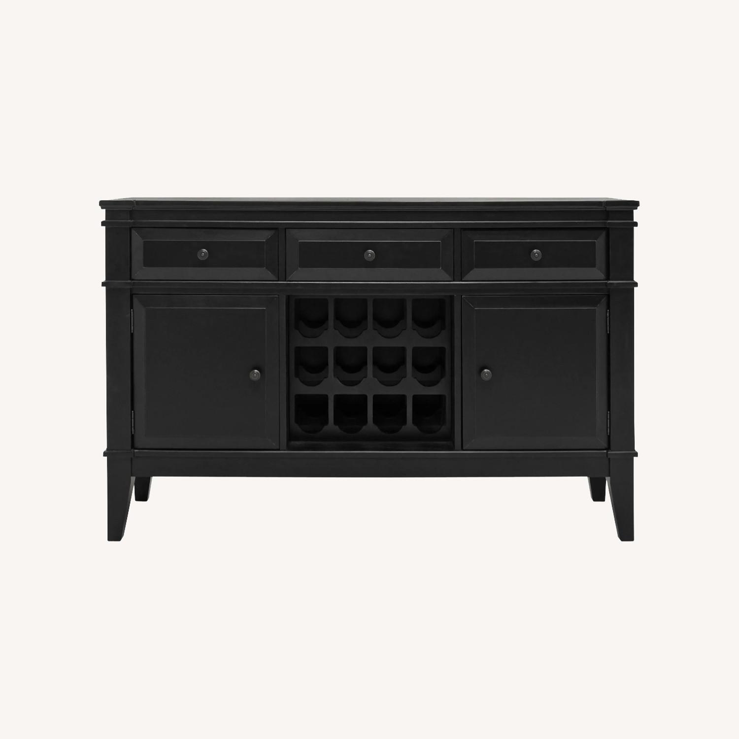 Raymour & Flanigan TV Stand With Wine Bottle Storage - image-0